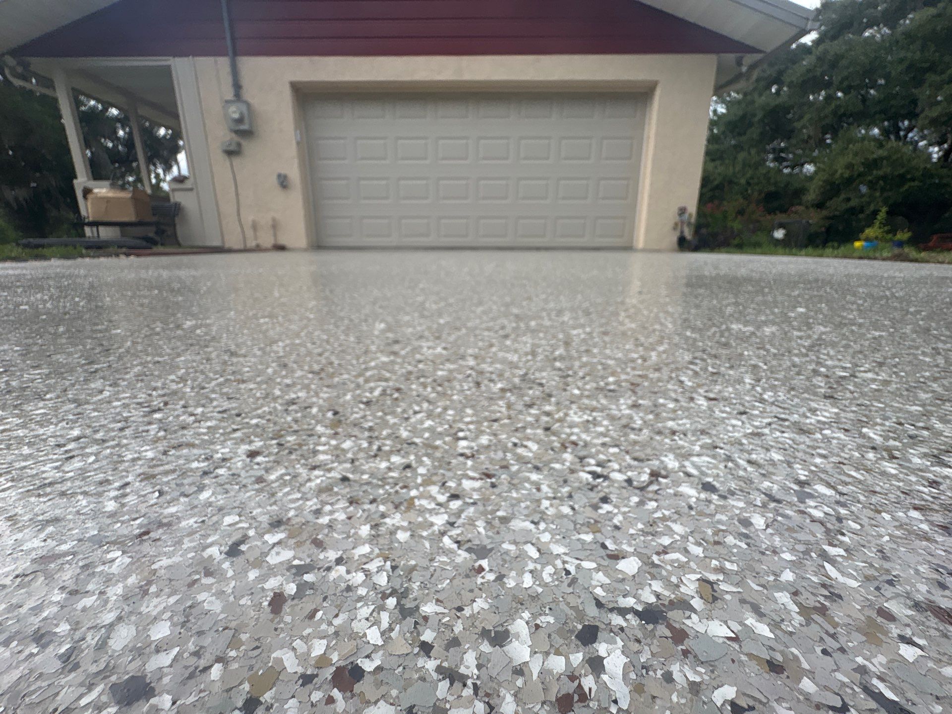 Pool Deck and Driveway in Pebble Beach by Cross Creek Concrete Coatings