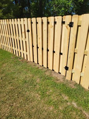 Wood Shadowbox Fence Installation in Trent Woods