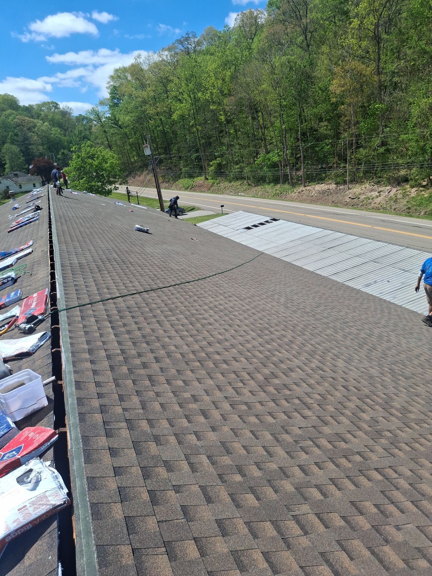Commercial Roofing Installation using GAF Timberline HDZ Barkwood by Rainstoppers Roofing