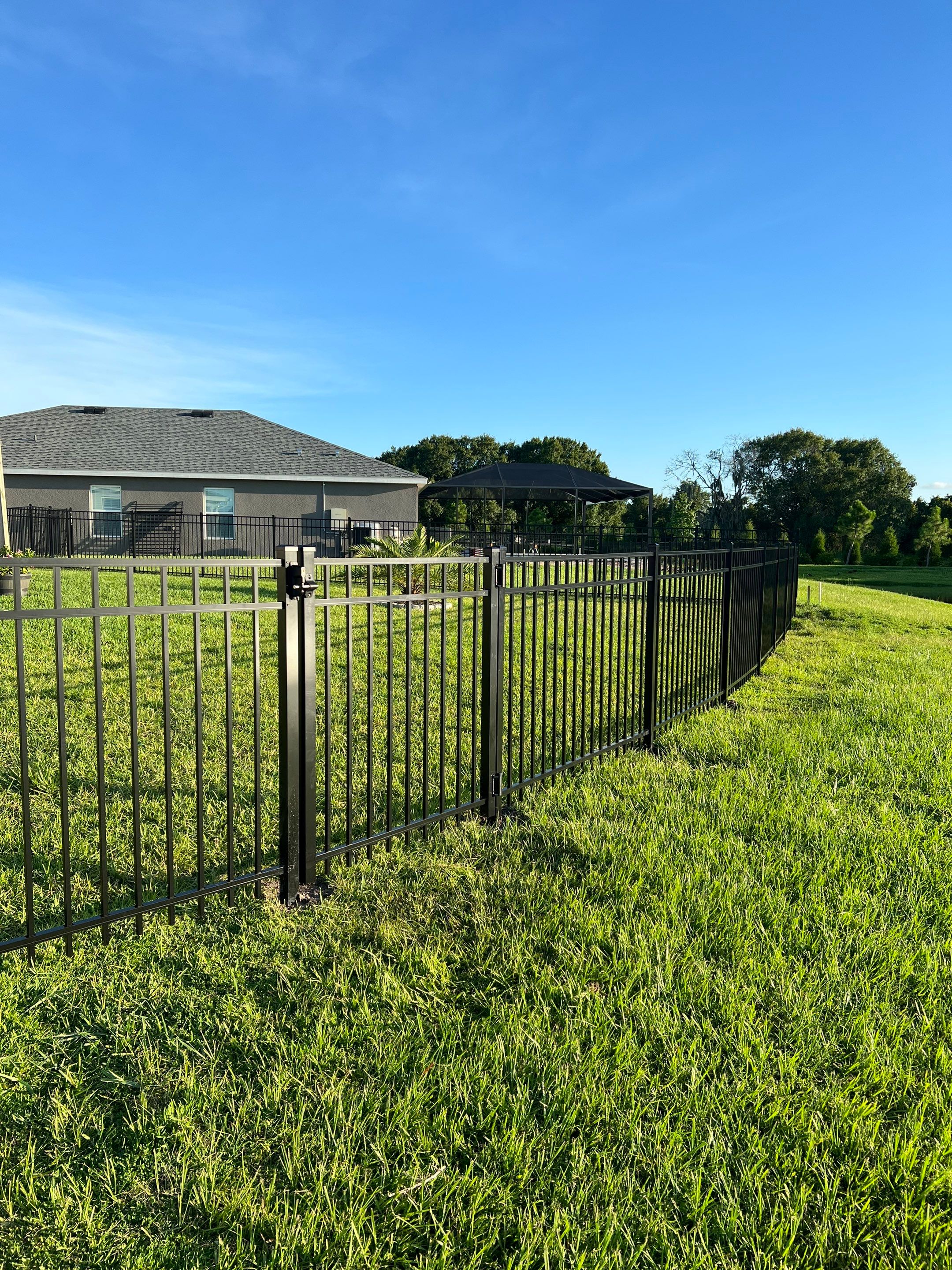 Parrish, FL 4ft. Tall 3-Rail Black Aluminum Fence by Asap fence and gates, LLC