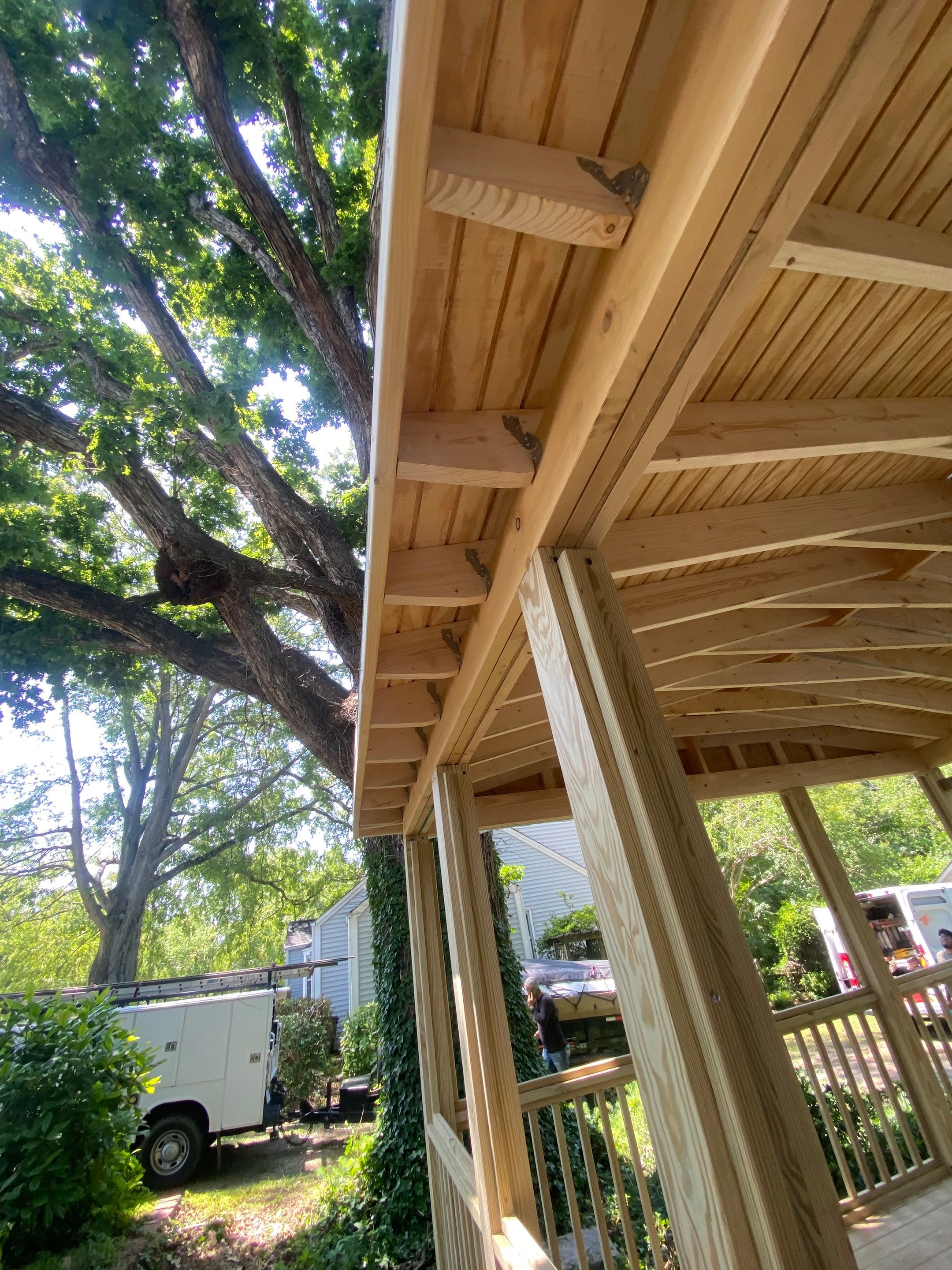 Custom Screened Porch Construction with Gable Roof in Apex by The Remodeling Company