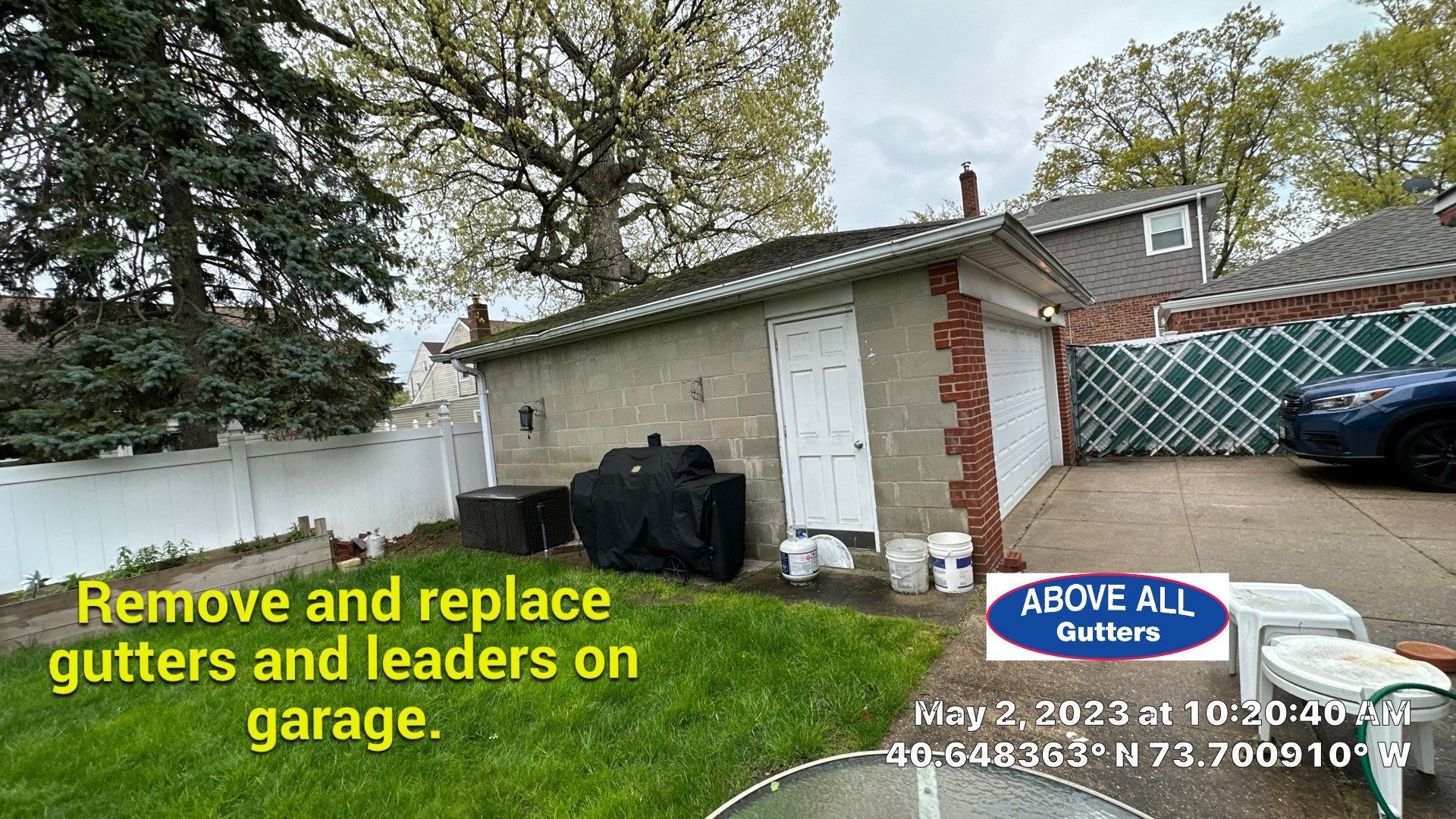 Gutter Installation using 5"white K style seamless gutters and 2x3 white leaders by Above All Gutters 