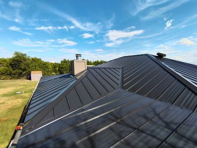 Residential Roof Replacement using 24 GA Double-Lock - Matte Black