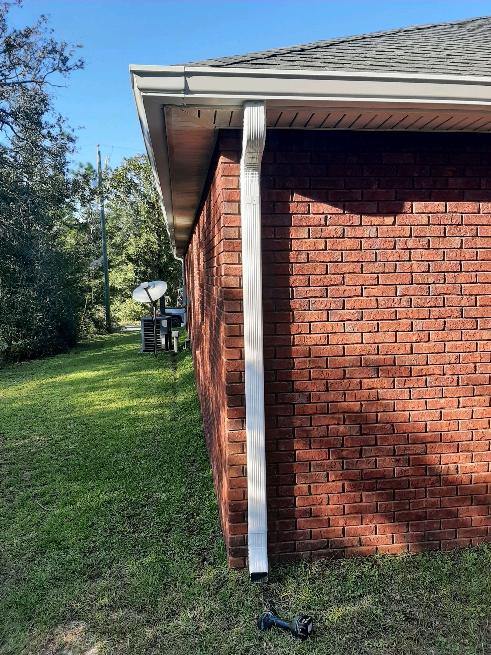 Gutter Installation using White K-Style Seamless Gutters by Gutter Professors