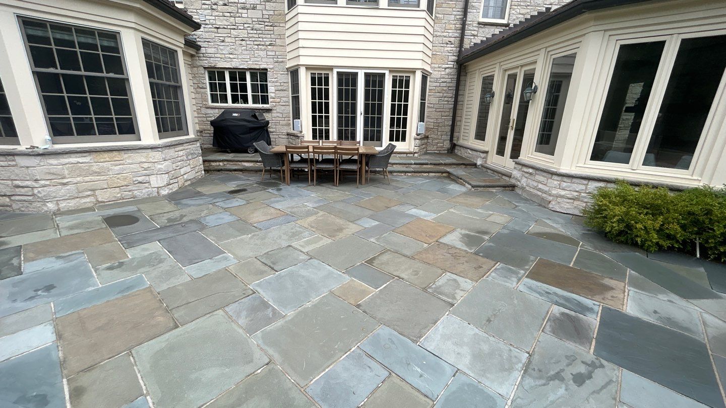 Winnetka, IL bluestone patio cleaning by Northern Power Washing LLC.