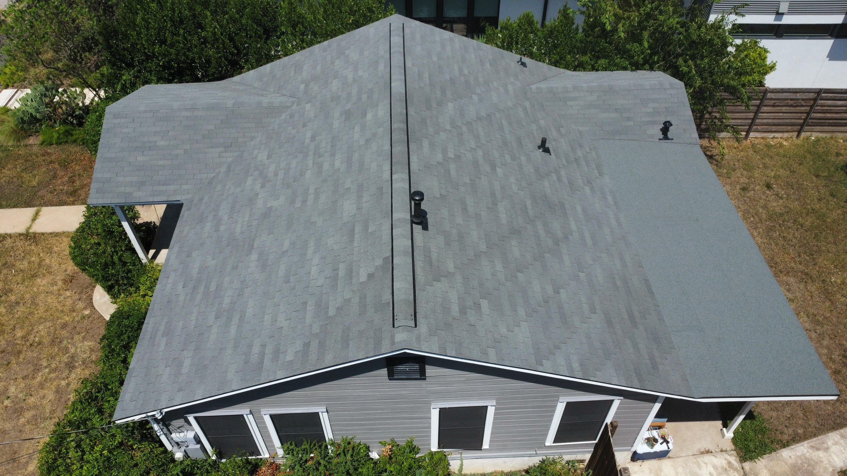 Full Roof Replacement – Main Home + Guest House | Estate Gray Shingles | Austin, TX by Kstylez Roofing & Construction