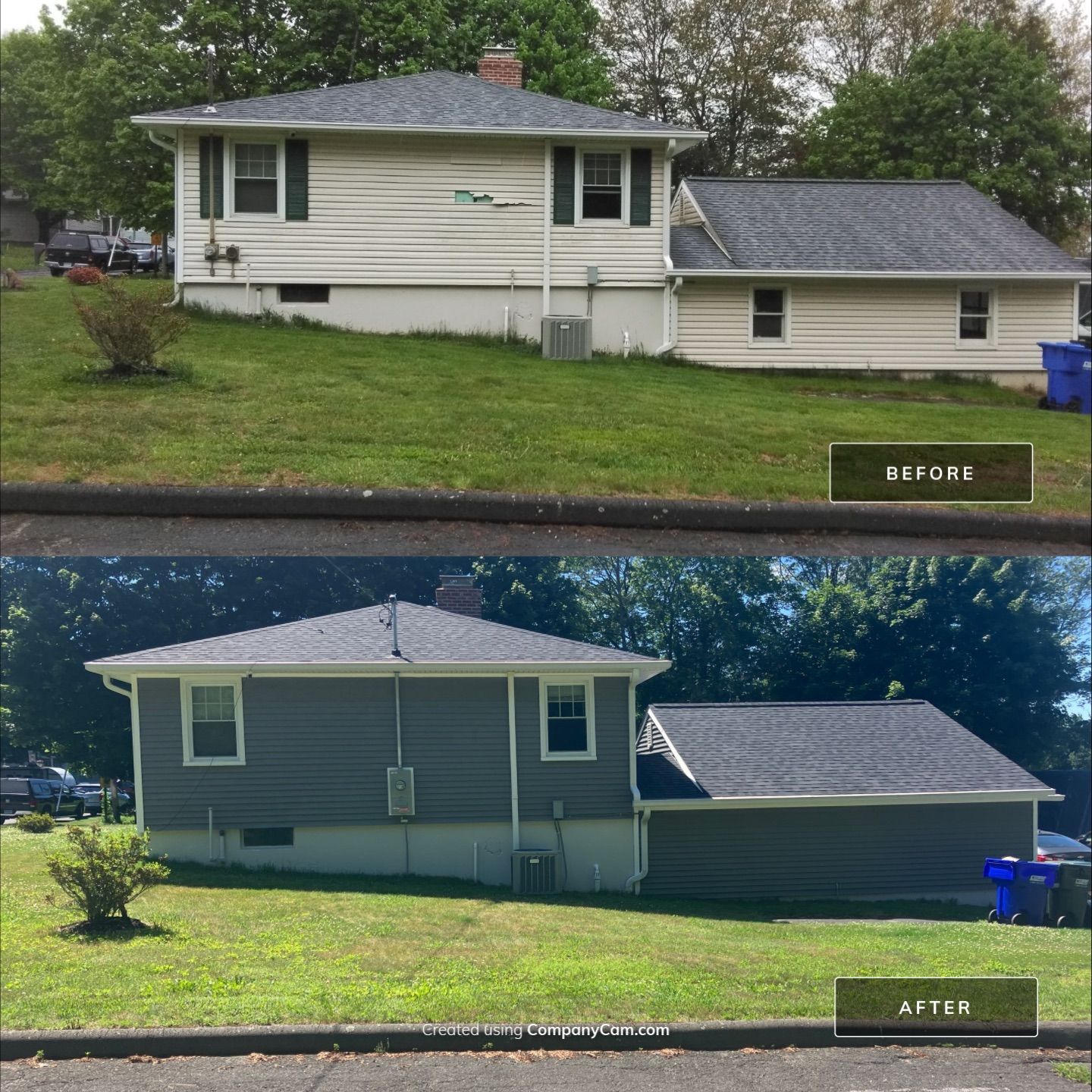 Siding Rejuvenation with Cert. Monogram D/4 x 12'6" clapboard, Charcoal Gray by DiGiorgi Roofing and Siding Inc