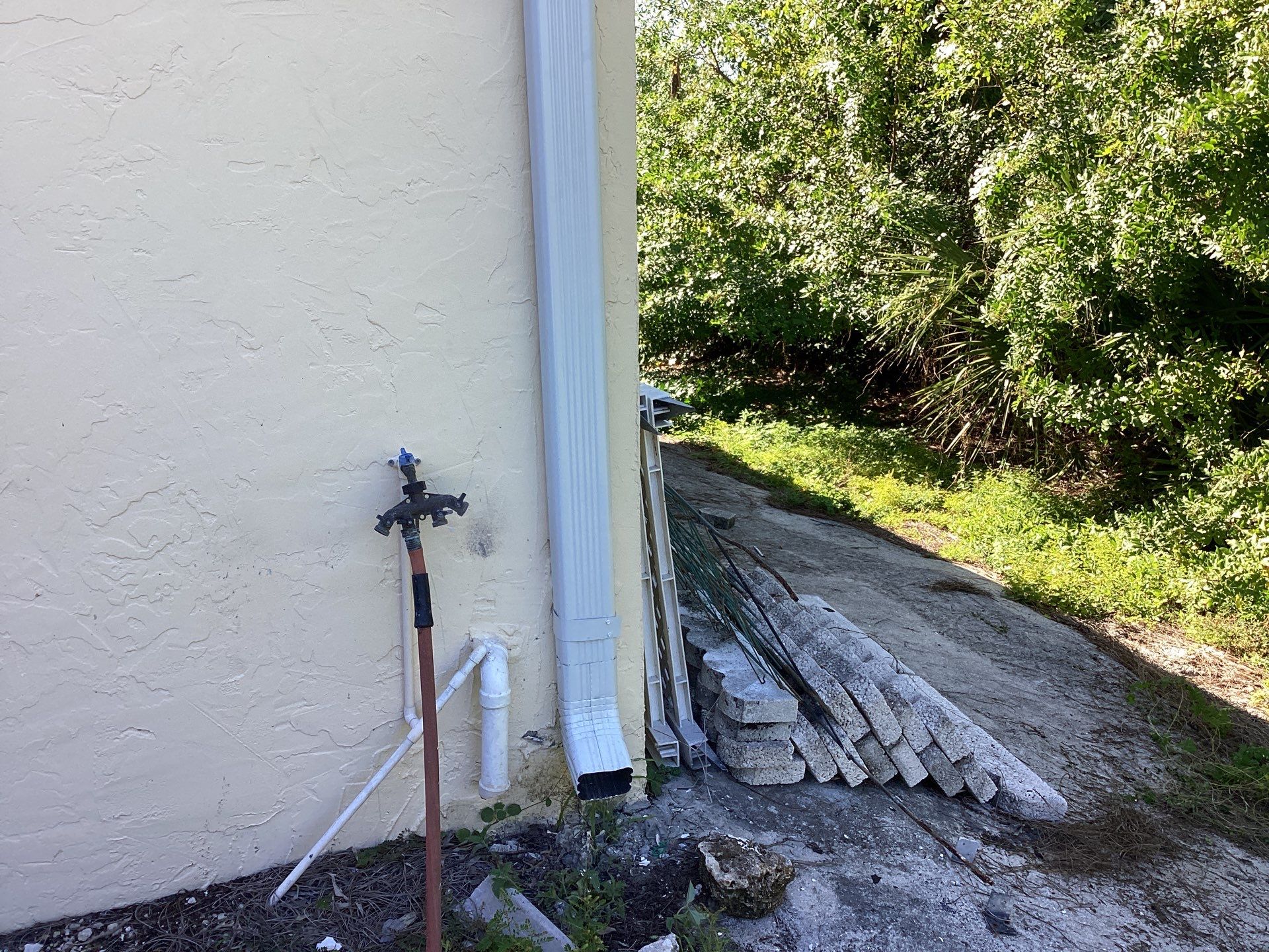 3x4 Downspouts and Seamless Gutters for Coastal Homes in St James City FL by Gutter Professors