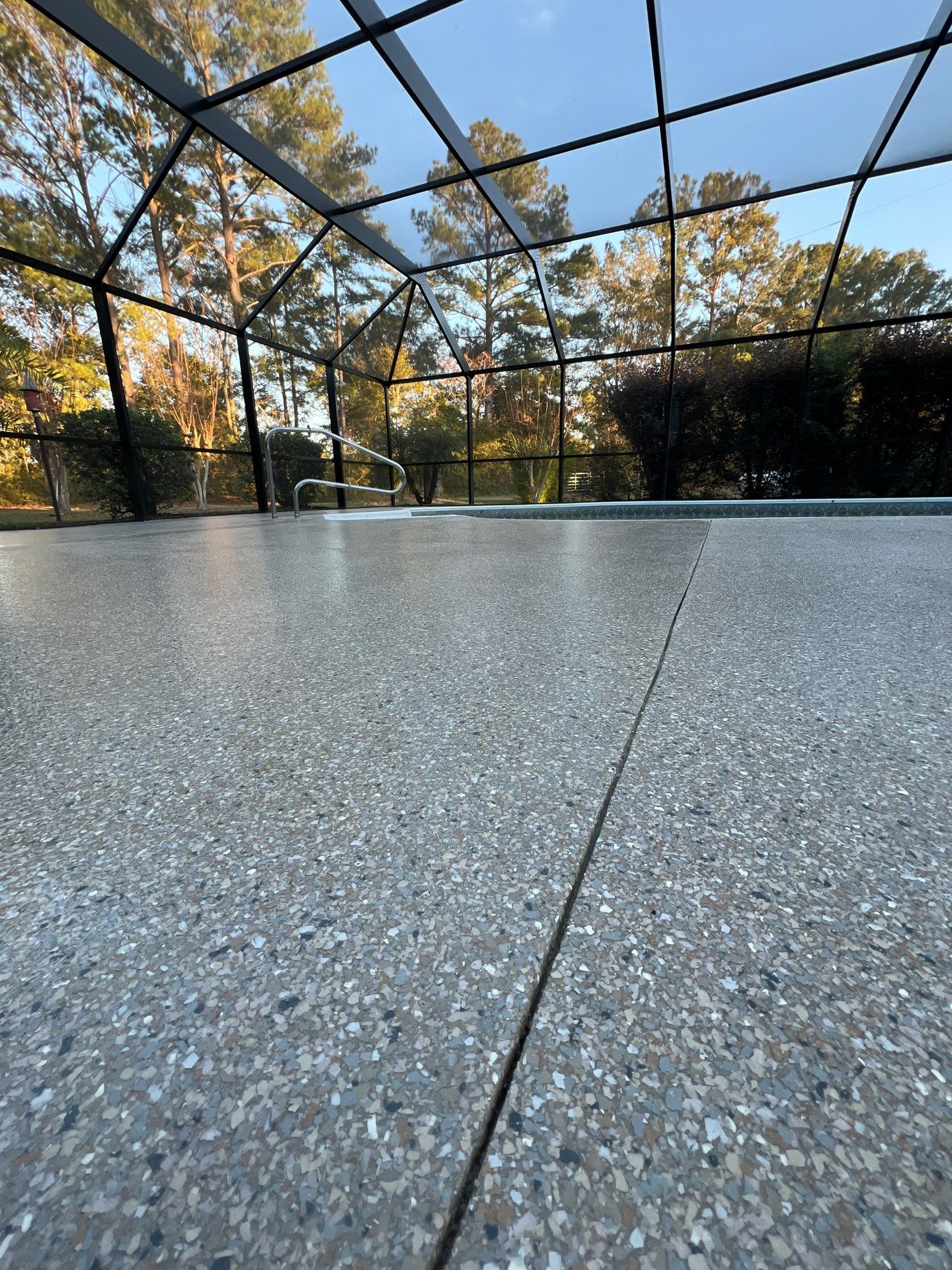 Make your backyard your very own PARADISE 🌴 by Deese Elite Concrete Coatings