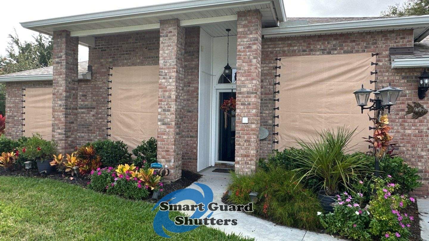 Hurricane Fabric in Tan by Smart Guard Shutters