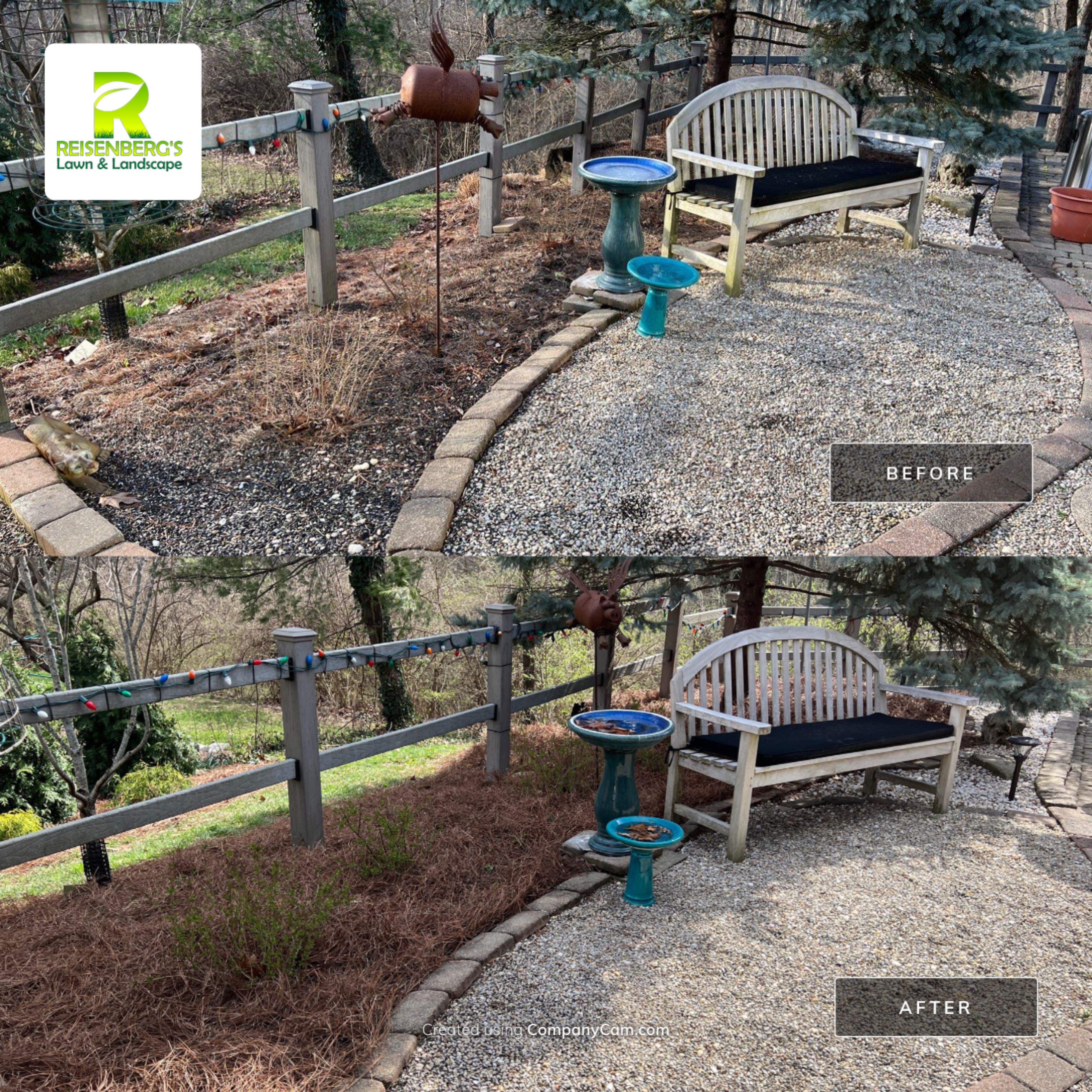 Spring Clean Up & Pine Straw Application by Reisenberg’s Lawn & Landscape, LLC