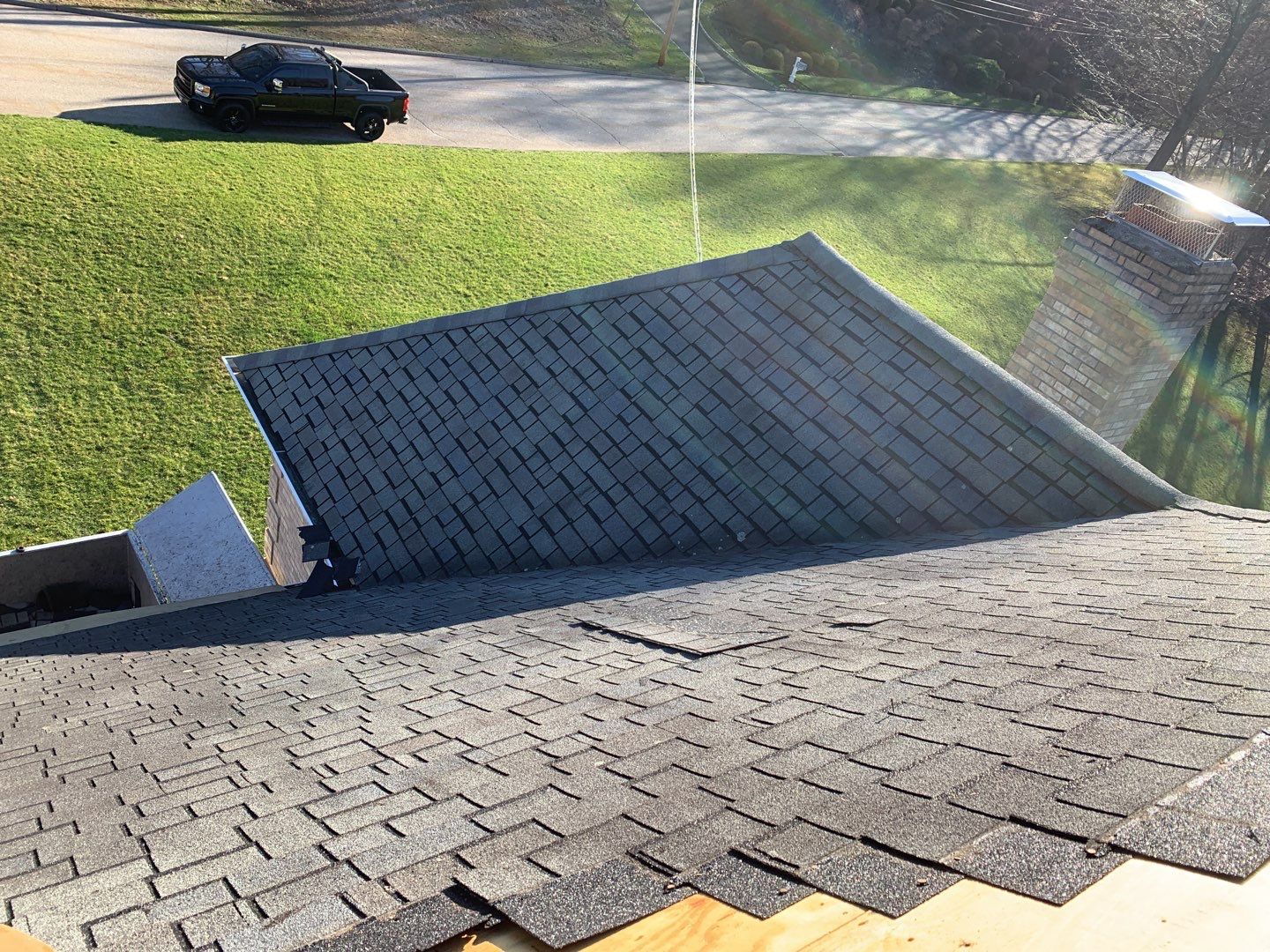 Residential Roofing Installation using Owens Corning TruDefinition Onyx Black by A Plus Exterior