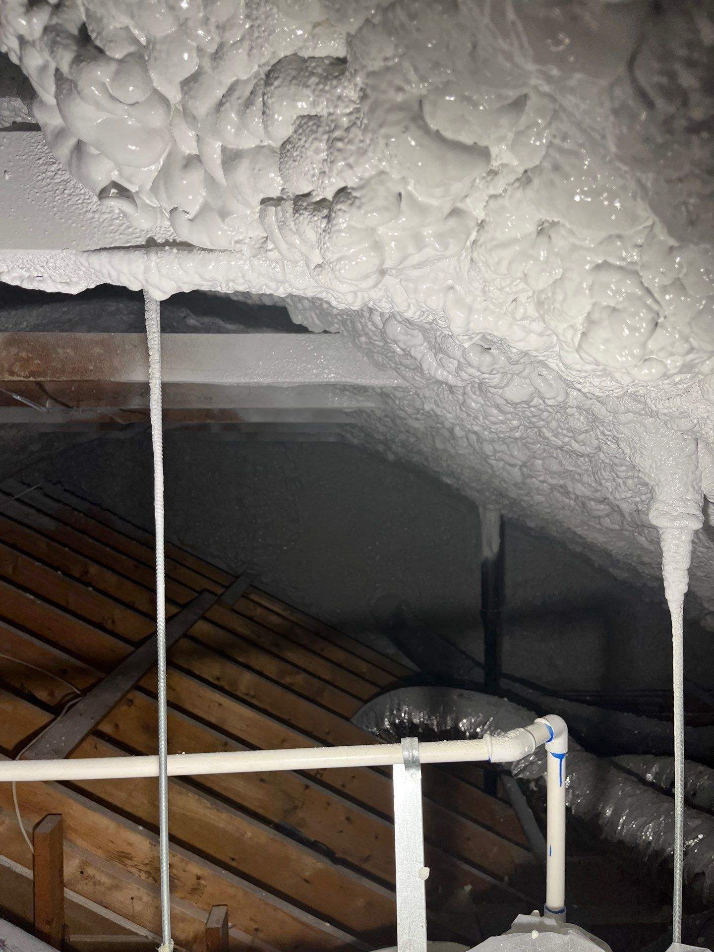Attic Insulation using open cell spray foam by NYS Foam & Energy