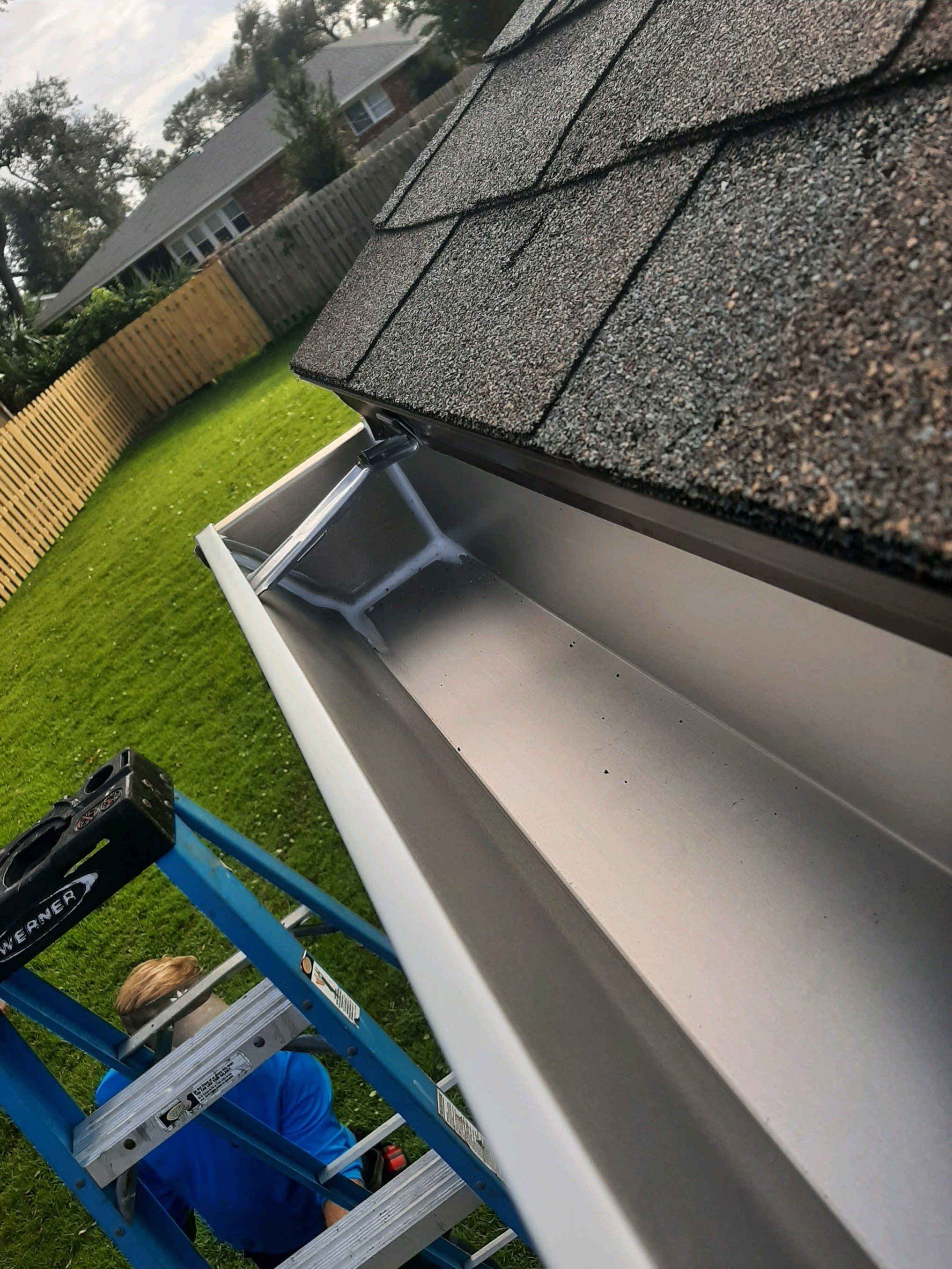 Seamless Gutter Installation using White K-Style Gutters by Gutter Professors