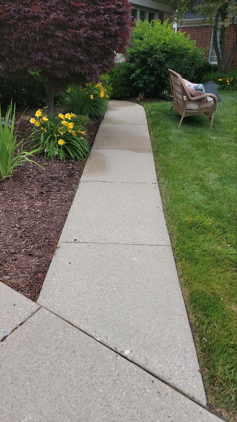 concrete power washing Algaecide, soft wash soap by Northern Power Washing LLC.