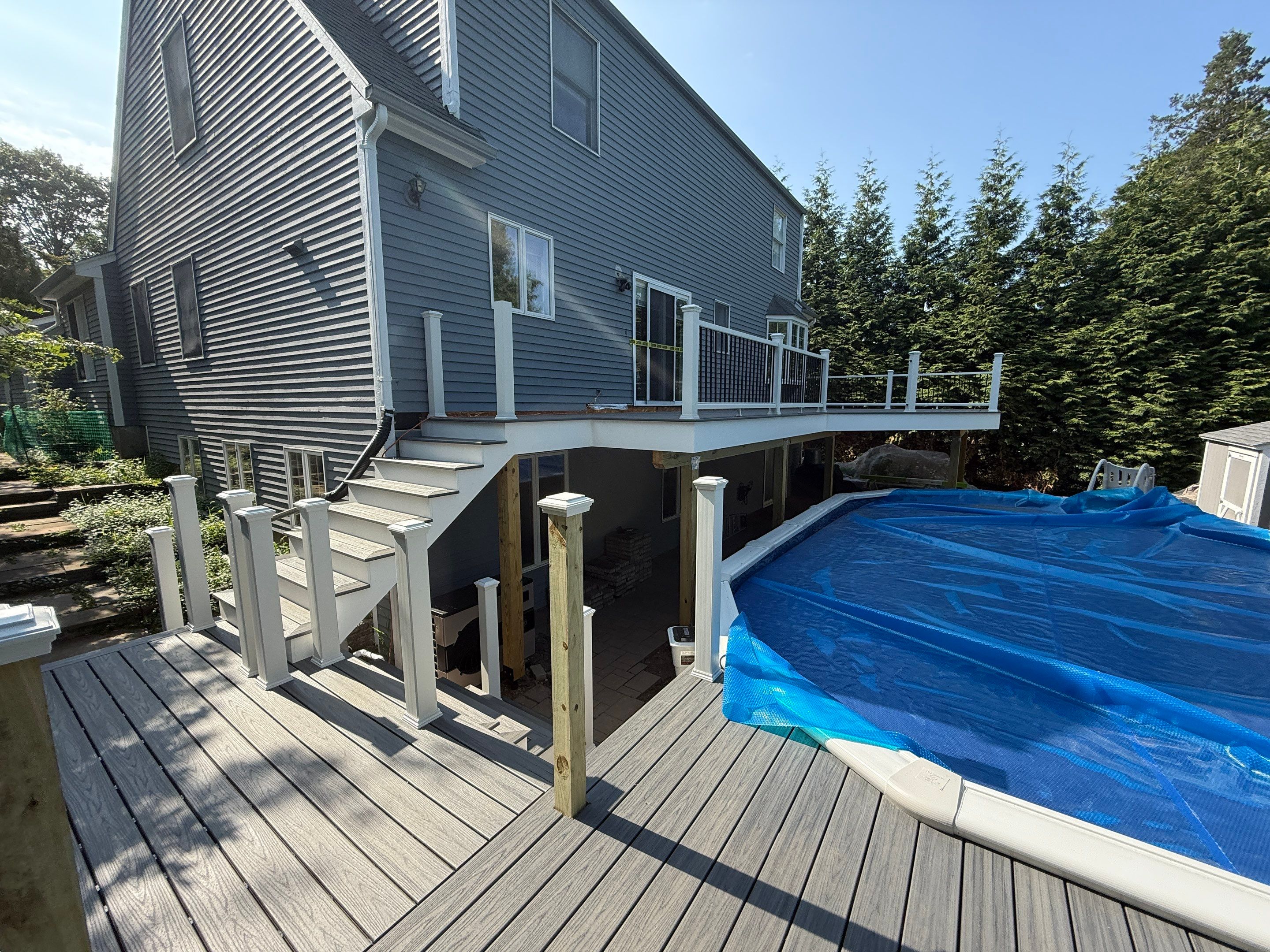 Complete replacement of original deck and addition of new pool deck by DiGiorgi Roofing and Siding Inc
