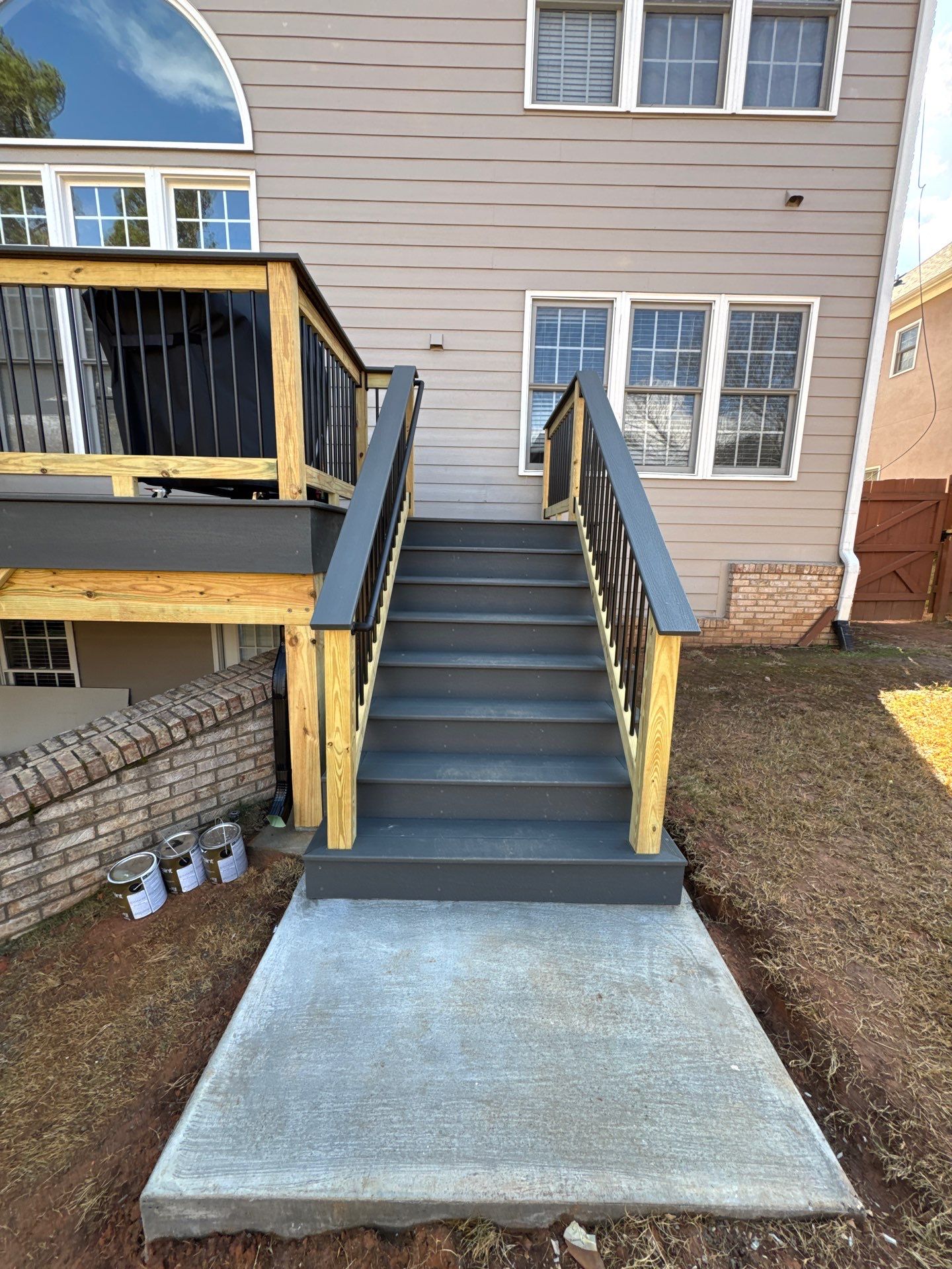 Custom Composite Deck and Covered Gabled Porch in Marietta by Swift Home Renovations