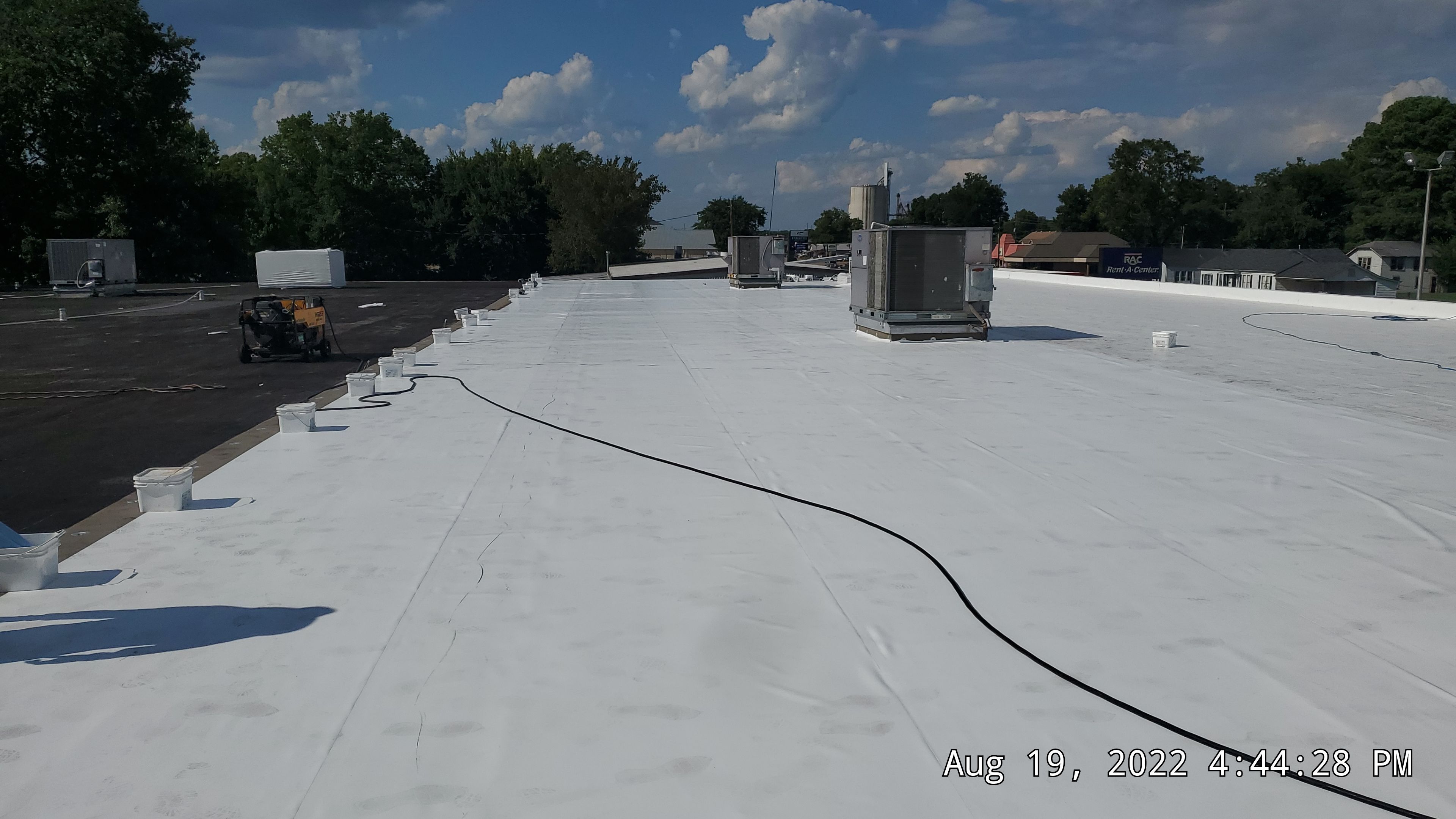 Commercial Roofing Installation using 50 mil PVC by Hostetler Roofing