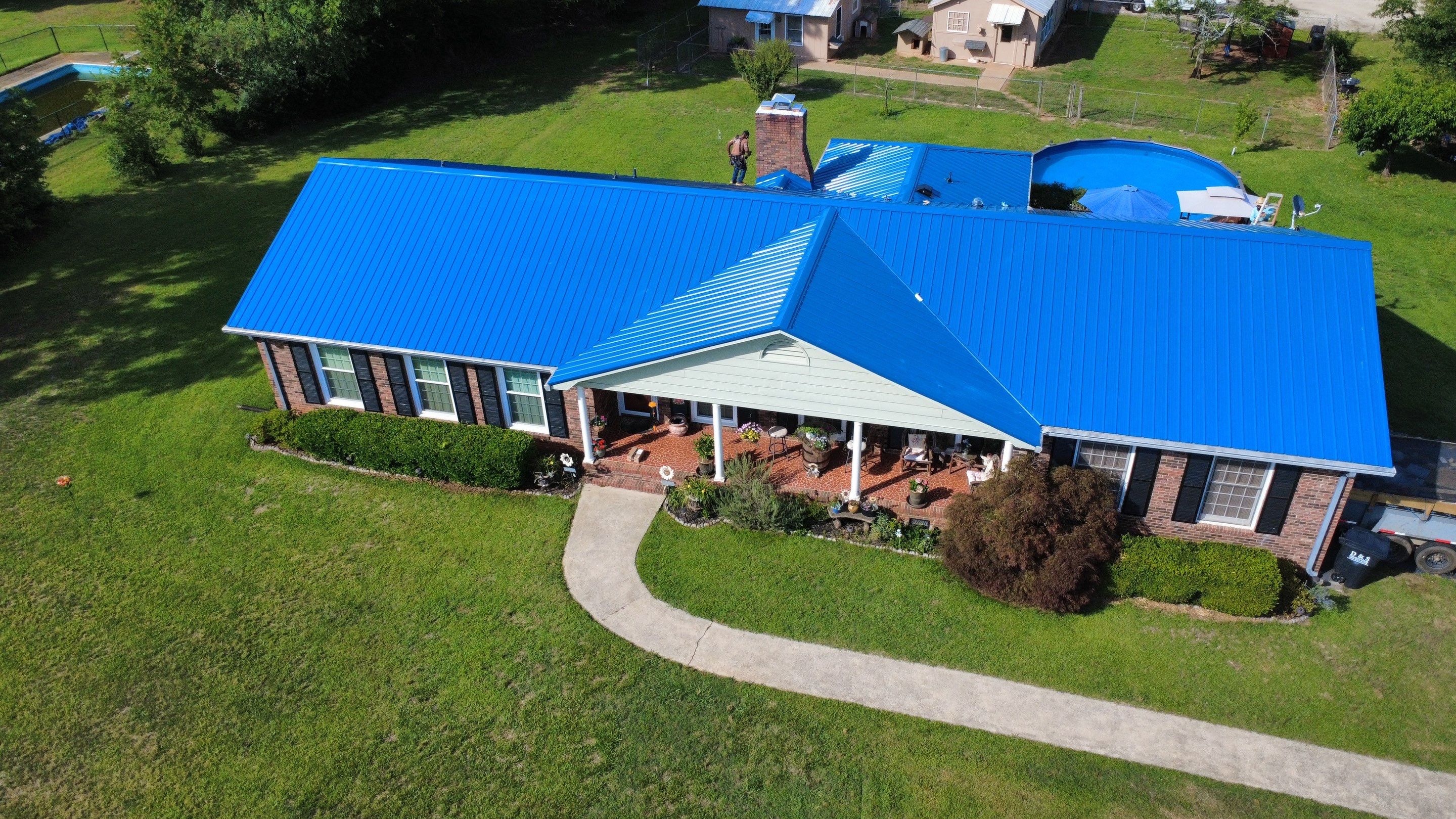 29-Gauge Metal Roof Installation in Piedmont, SC | Gallery Blue Tuff Rib Steel Roofing by Roofers LLC
