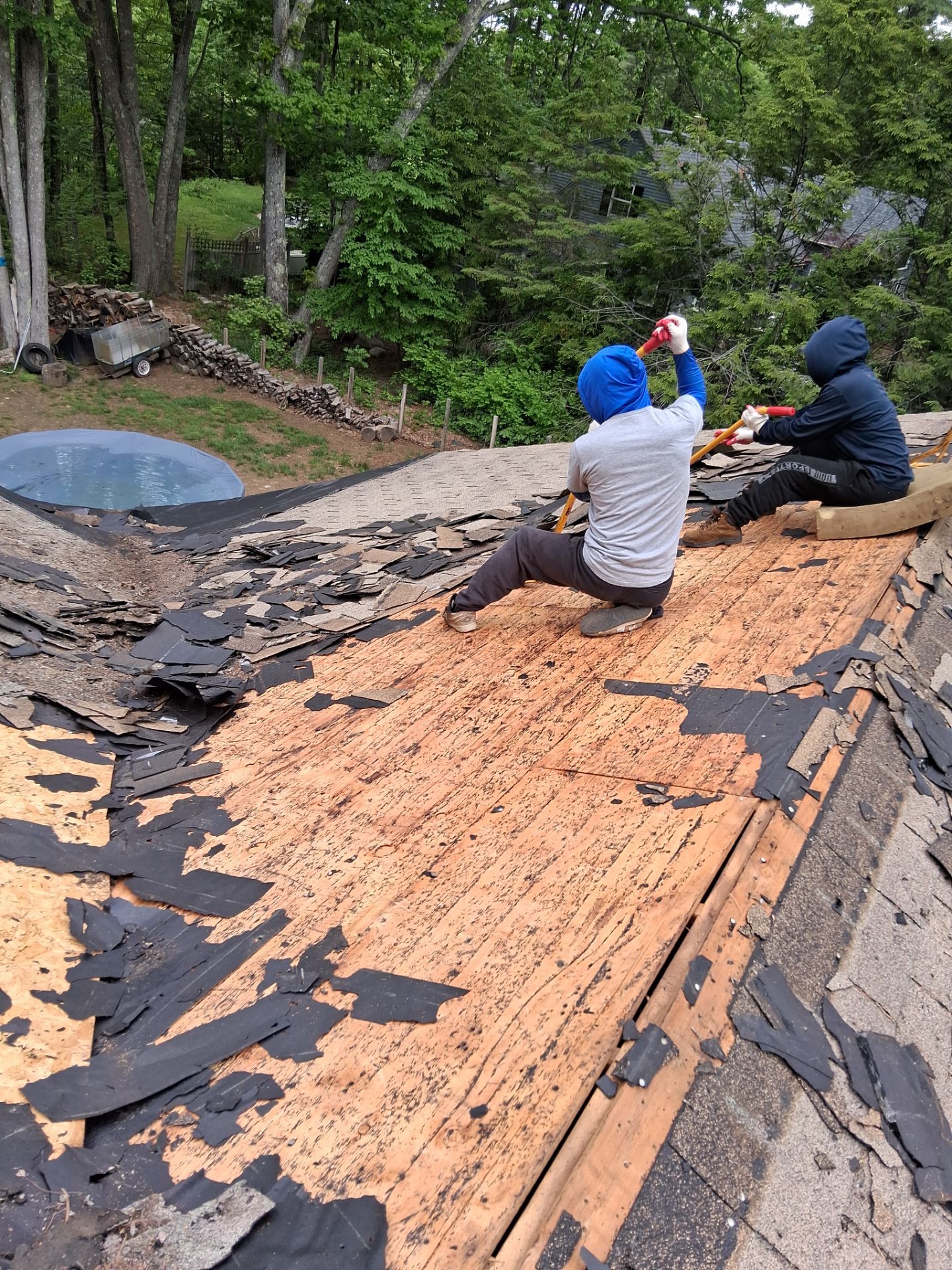 Asphalt Shingle Roof Replacement and Chimney Reflashing in York, Maine by Tall pine roofing