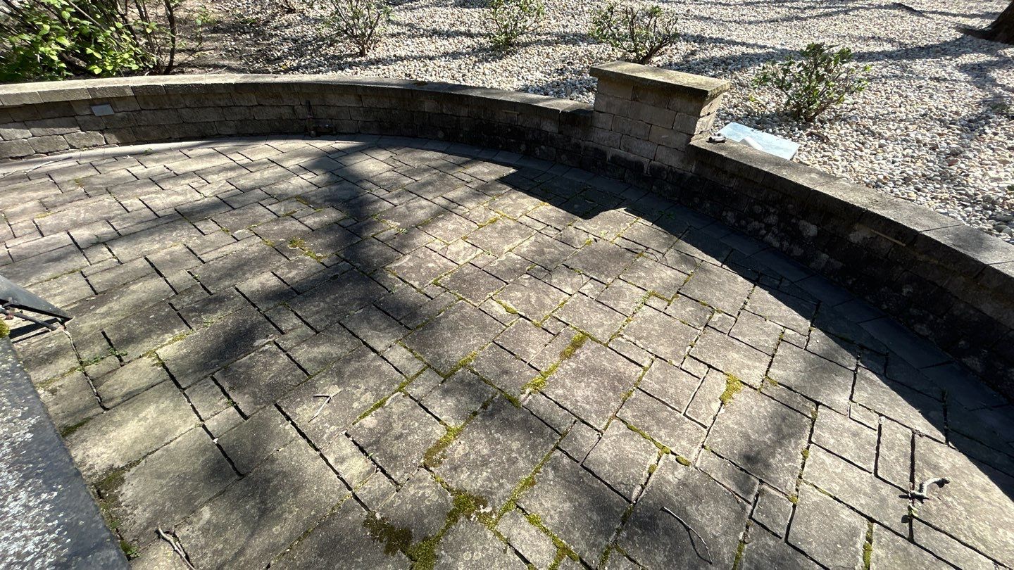 natural stone using Algaecide, soft wash soap by Northern Power Washing LLC.