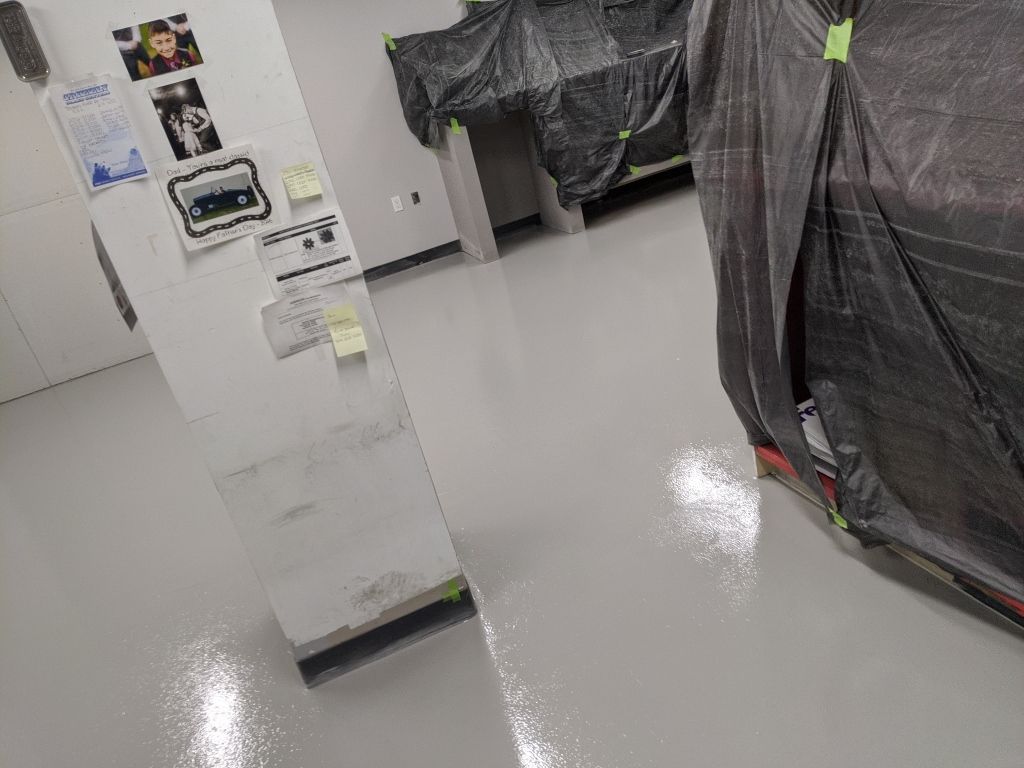 Commercial Flooring using Solid Haze Grey by Croc Coatings, LLC