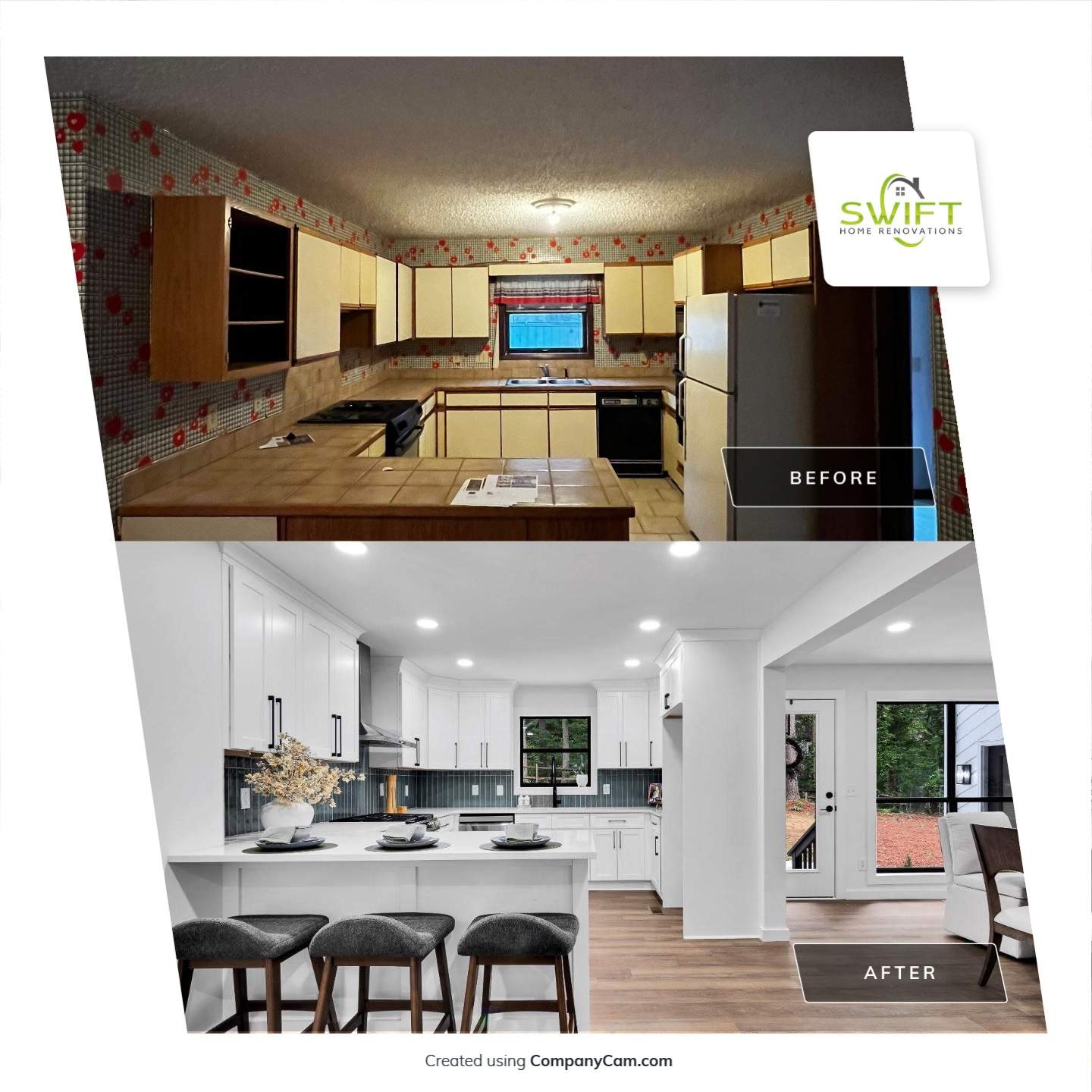 Modern Marietta Home Transformation with Custom Kitchen and Vertical Siding by Swift Home Renovations