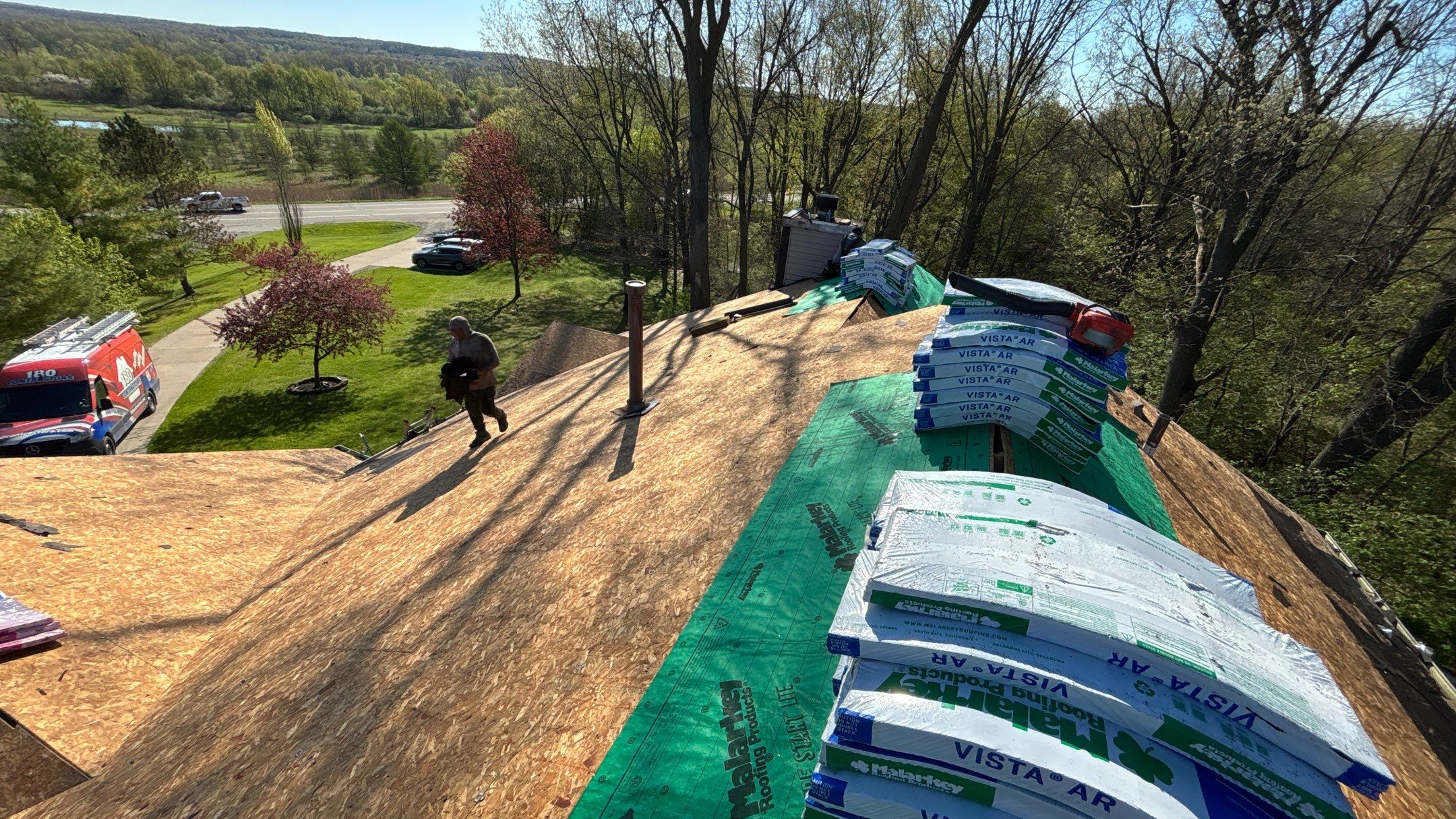 Roof Replacement using Malarkey Vista Brilliant Black by 180 Contractors