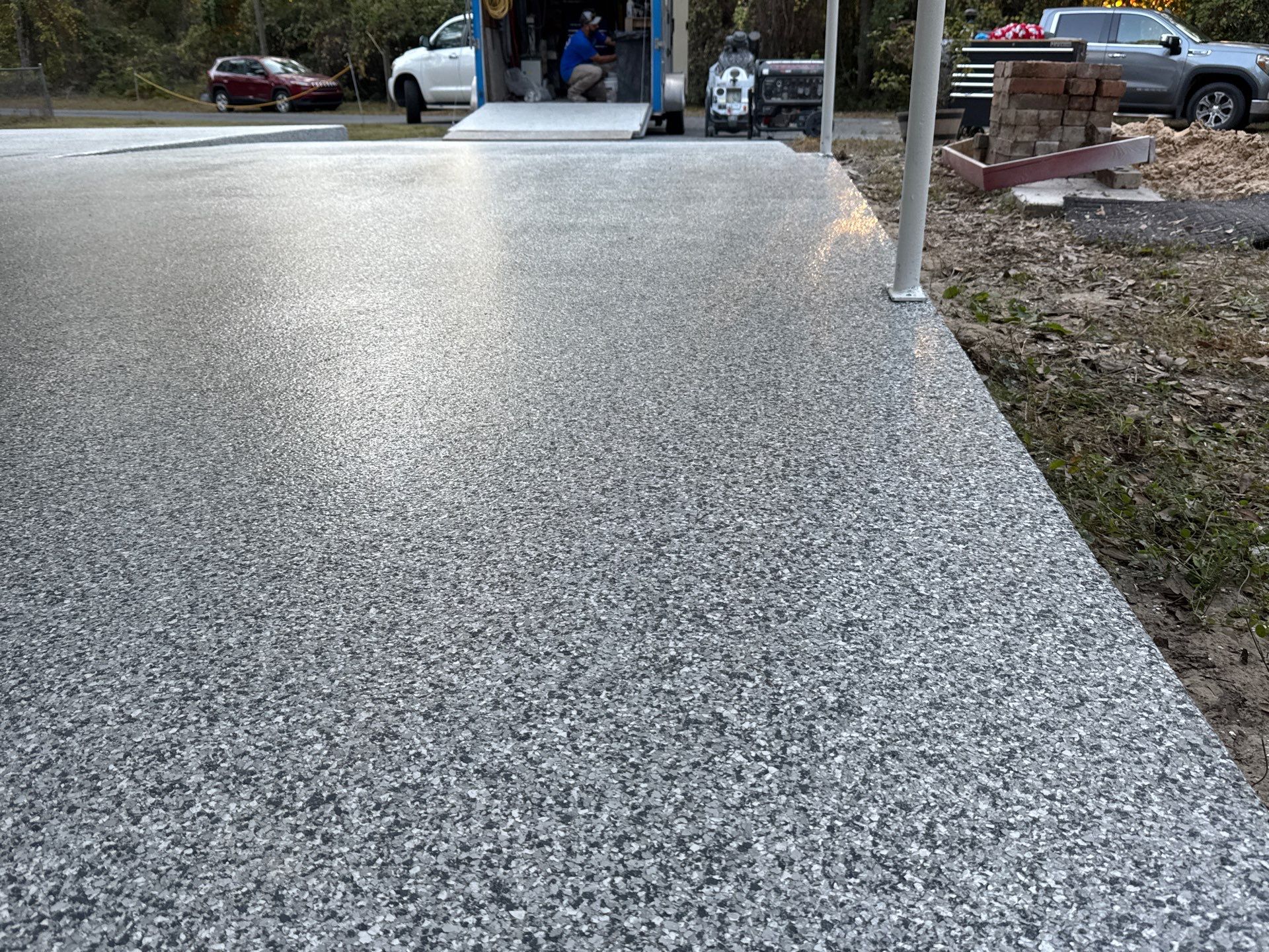 Carport in High Springs, FL in Slate Stone by Cross Creek Concrete Coatings