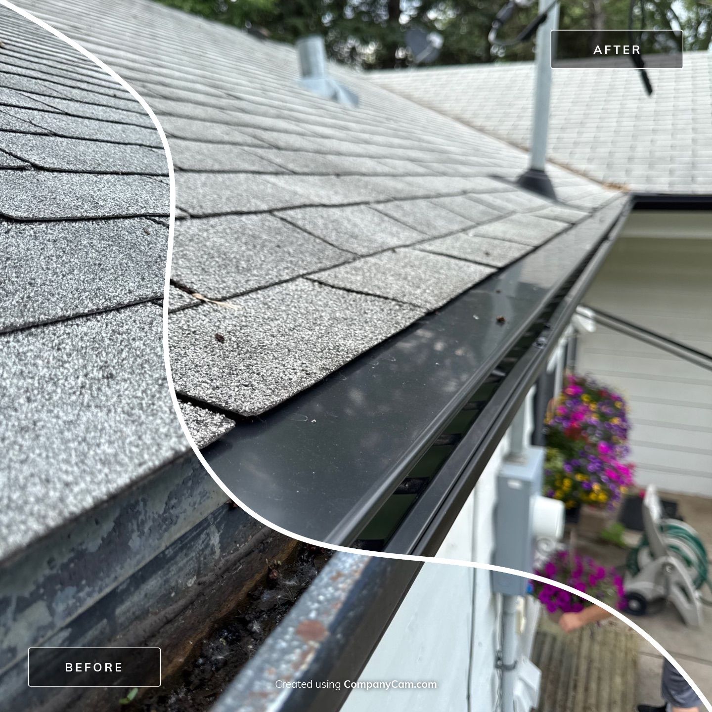 Eagan - Black Seamless Gutters with Helmet Style Guards by Forever Fortified