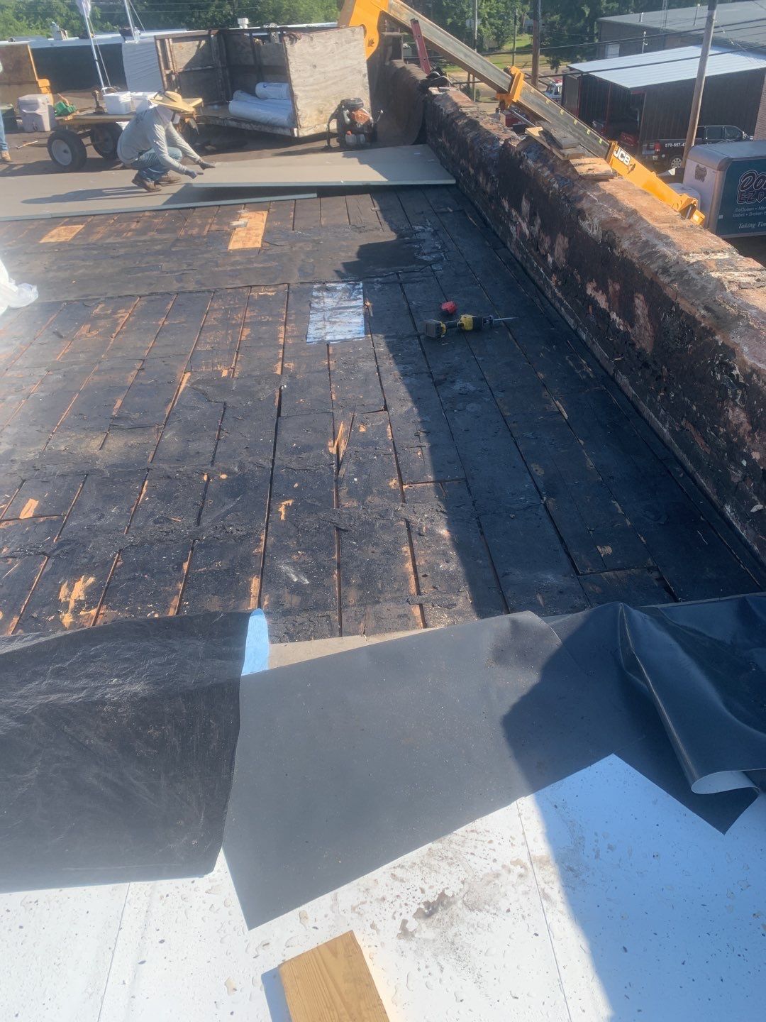 Commercial Roofing Installation in DeQueen, AR, using 50 mil PVC by Hostetler Roofing