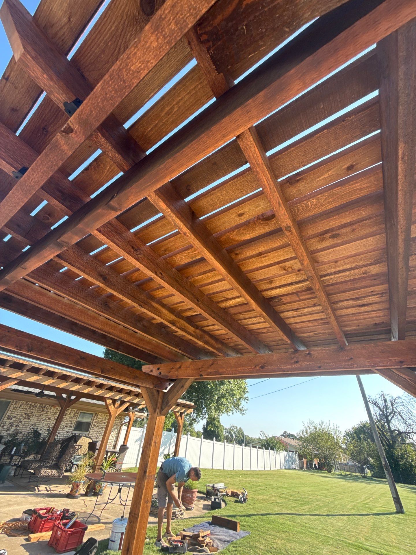 pergola installation in Choctaw by McCann's Roofing and Construction