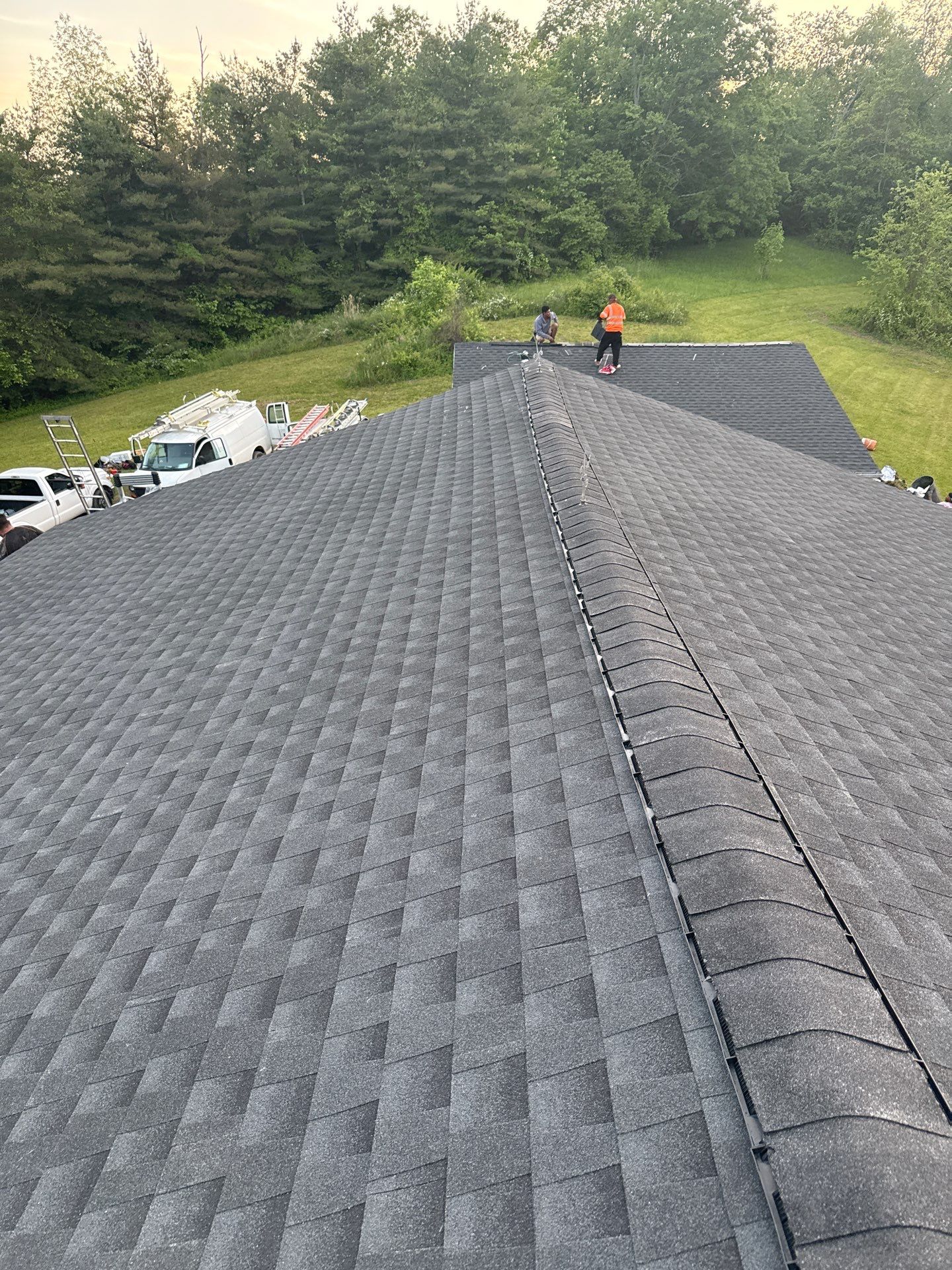 Residential Roofing Installation using GAF Timberline HDZ Charcoal by Rainstoppers Roofing