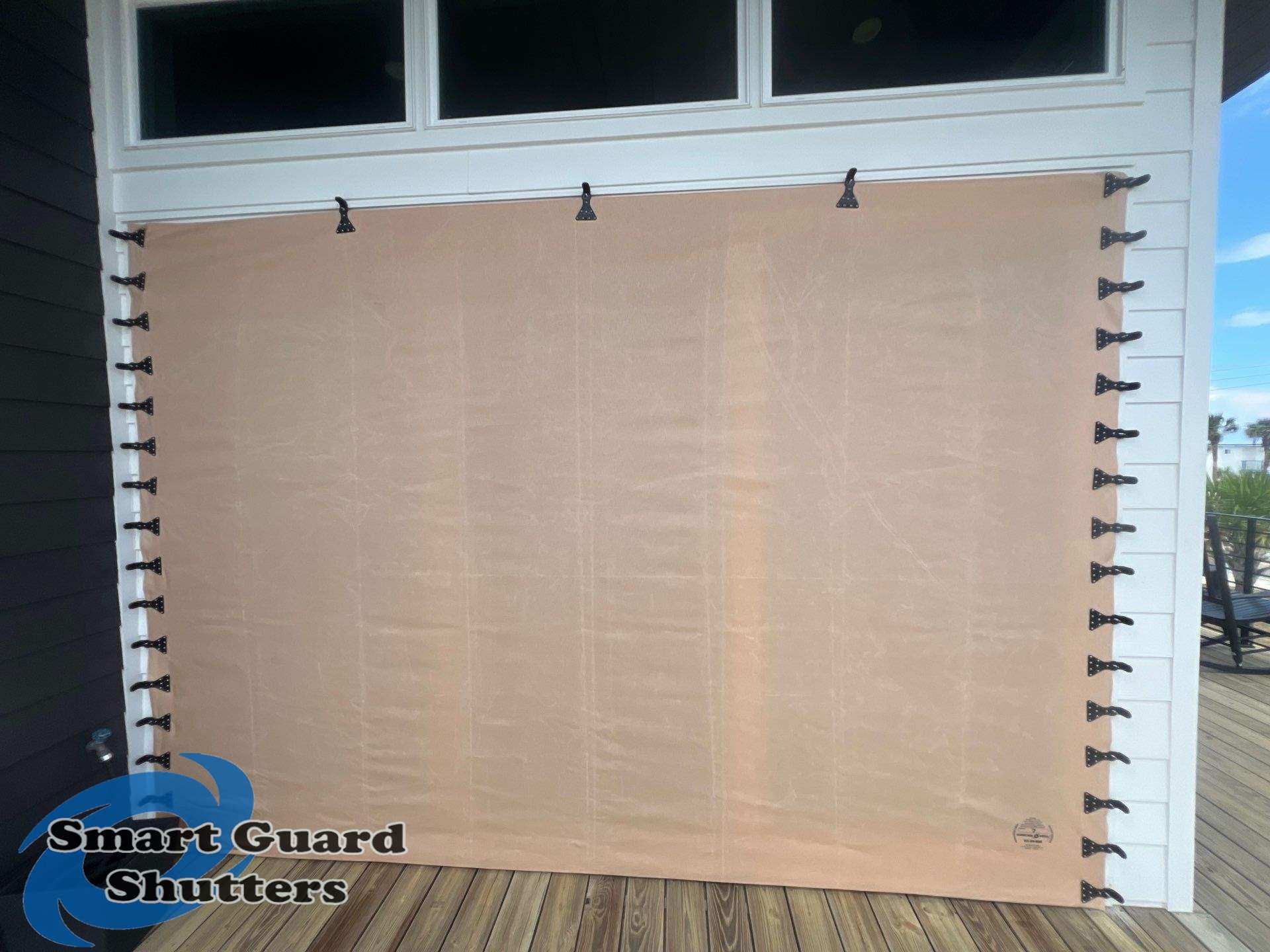  AstroGuard Hurricane Fabric & Impact Bahamas in Jet Black by Smart Guard Shutters