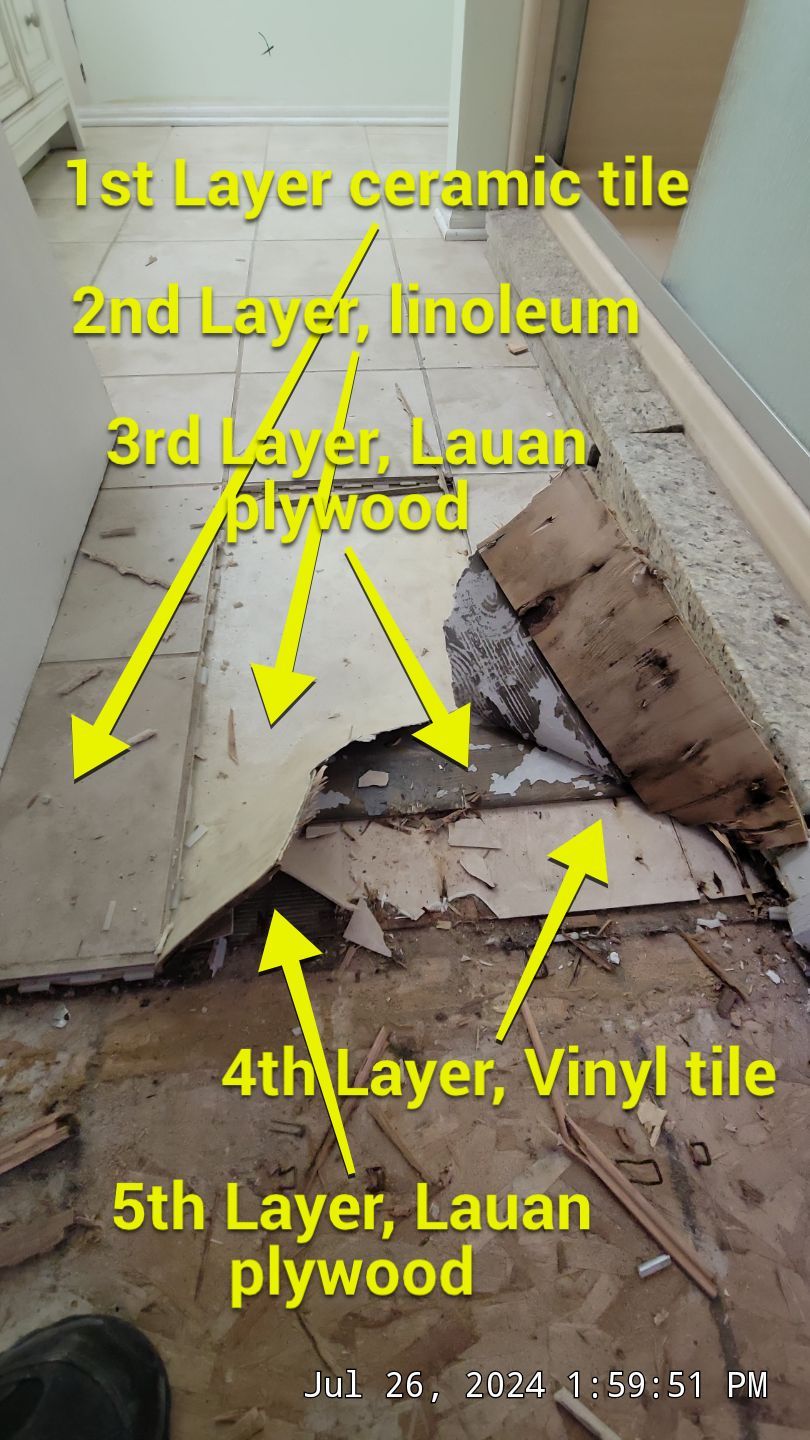 Toilet supply line break in 2nd level Master Bathroom by Chicagoland Water Medics