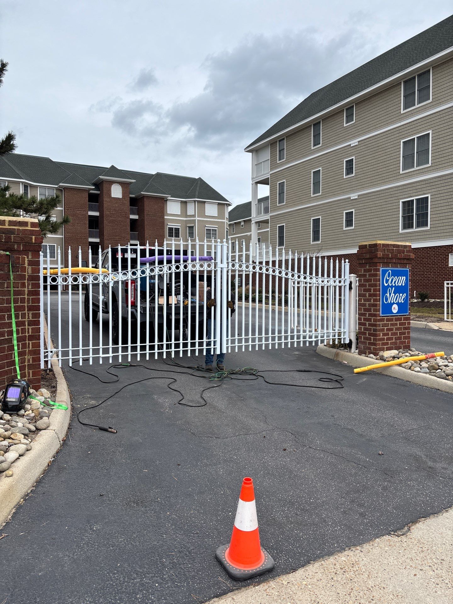 Ocean Shores Condo Gates by Gregory Sandstrom