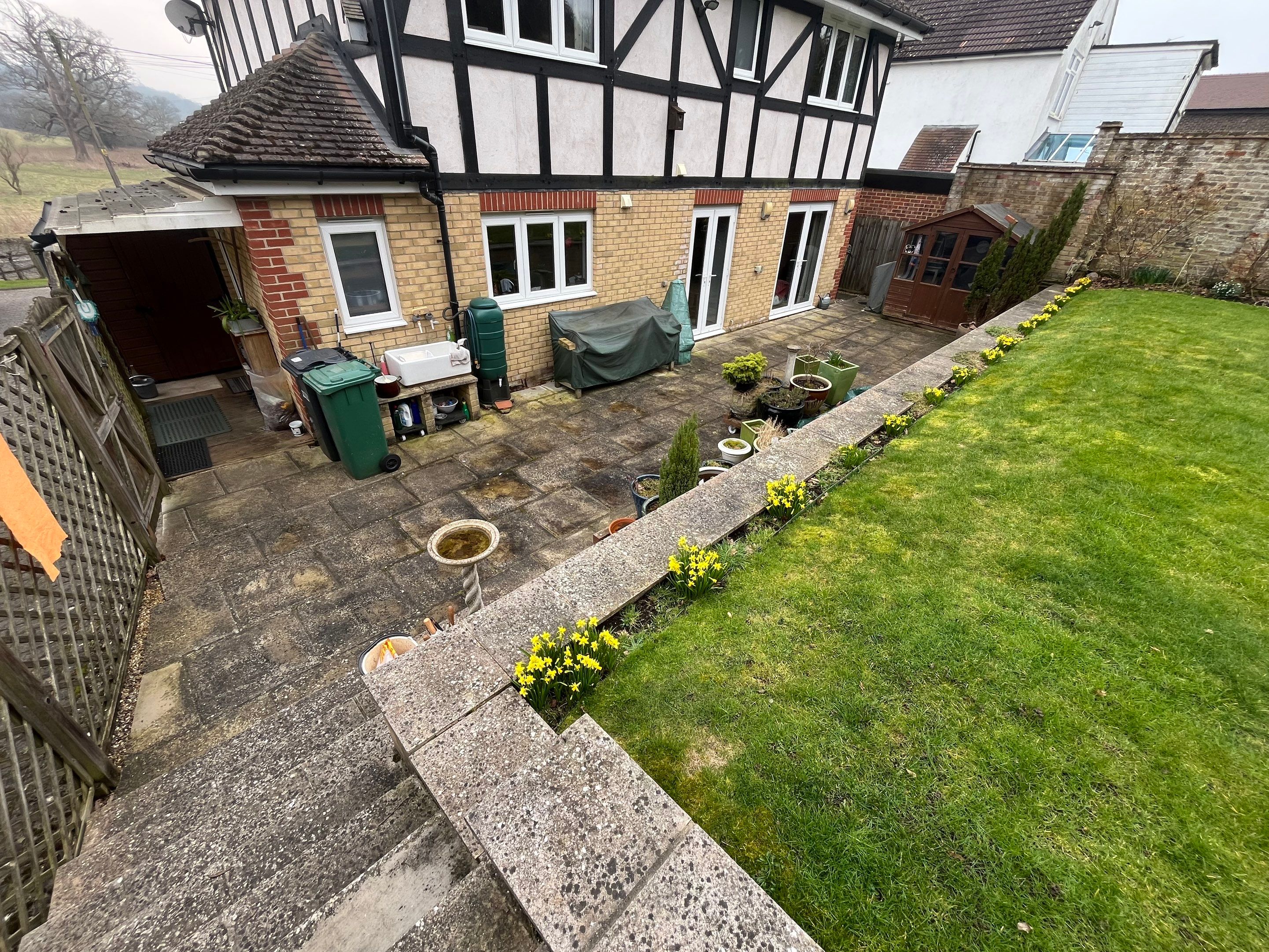 Patio and Render Clean using Honda 21lt High Pressure Machine by Ges Exterior Cleaning ltd