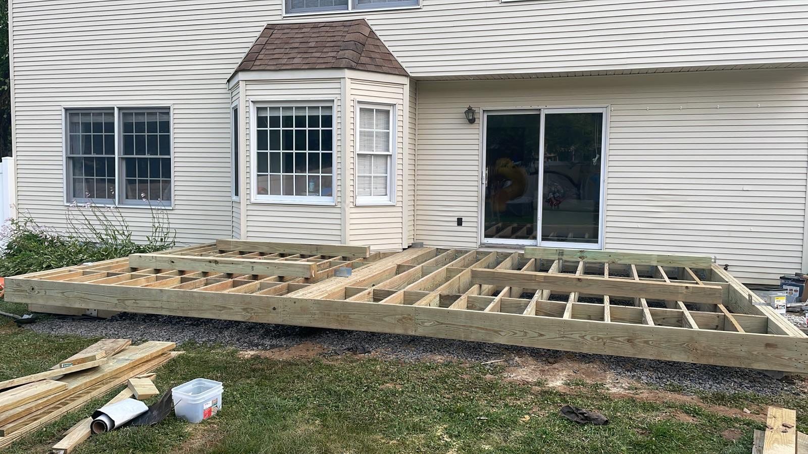 New deck and open porch Newton PA by deck guardian