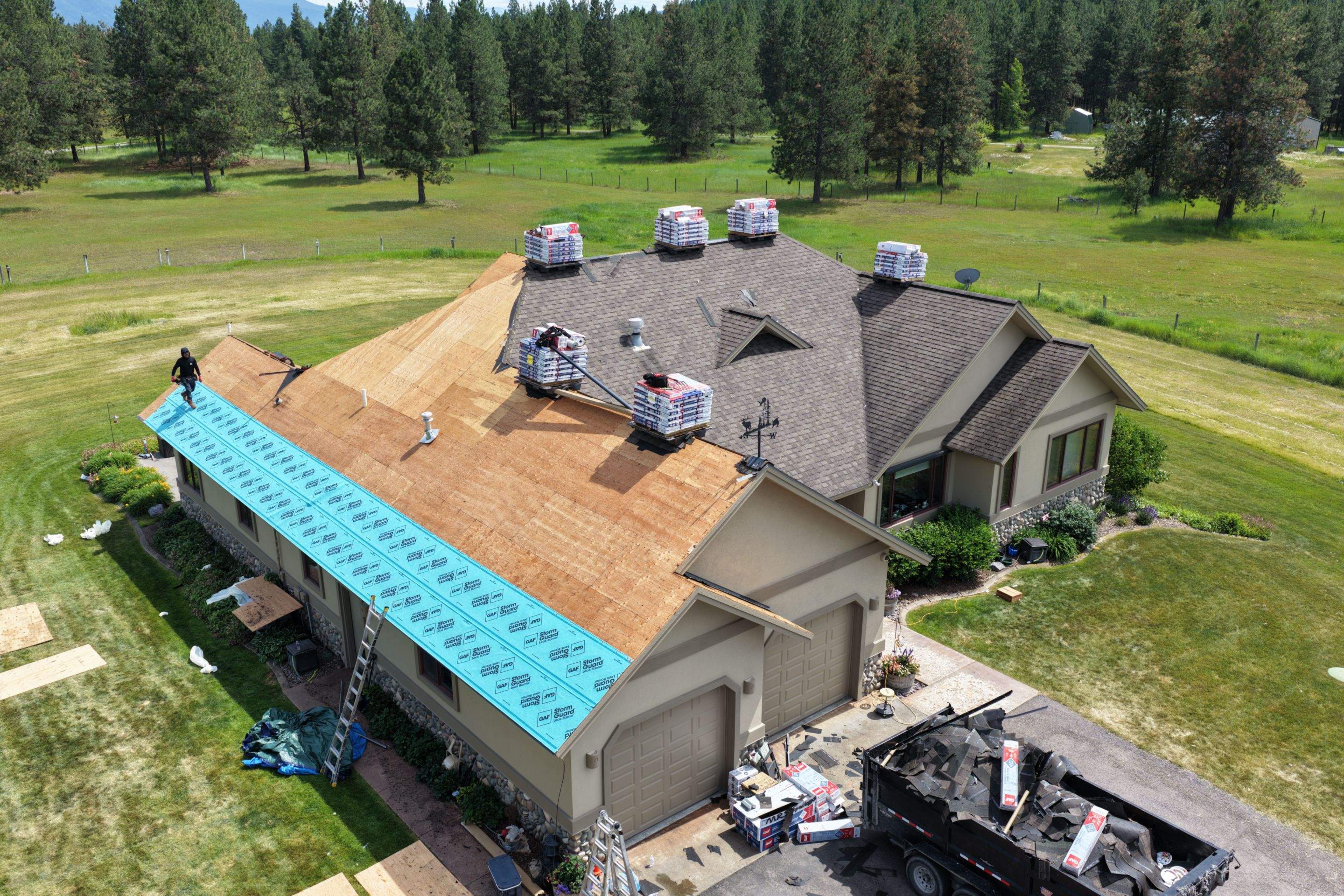 Roof Replacement using GAF Timberline HDZ - Midnight Mesa  by Montana Roofing Solutions