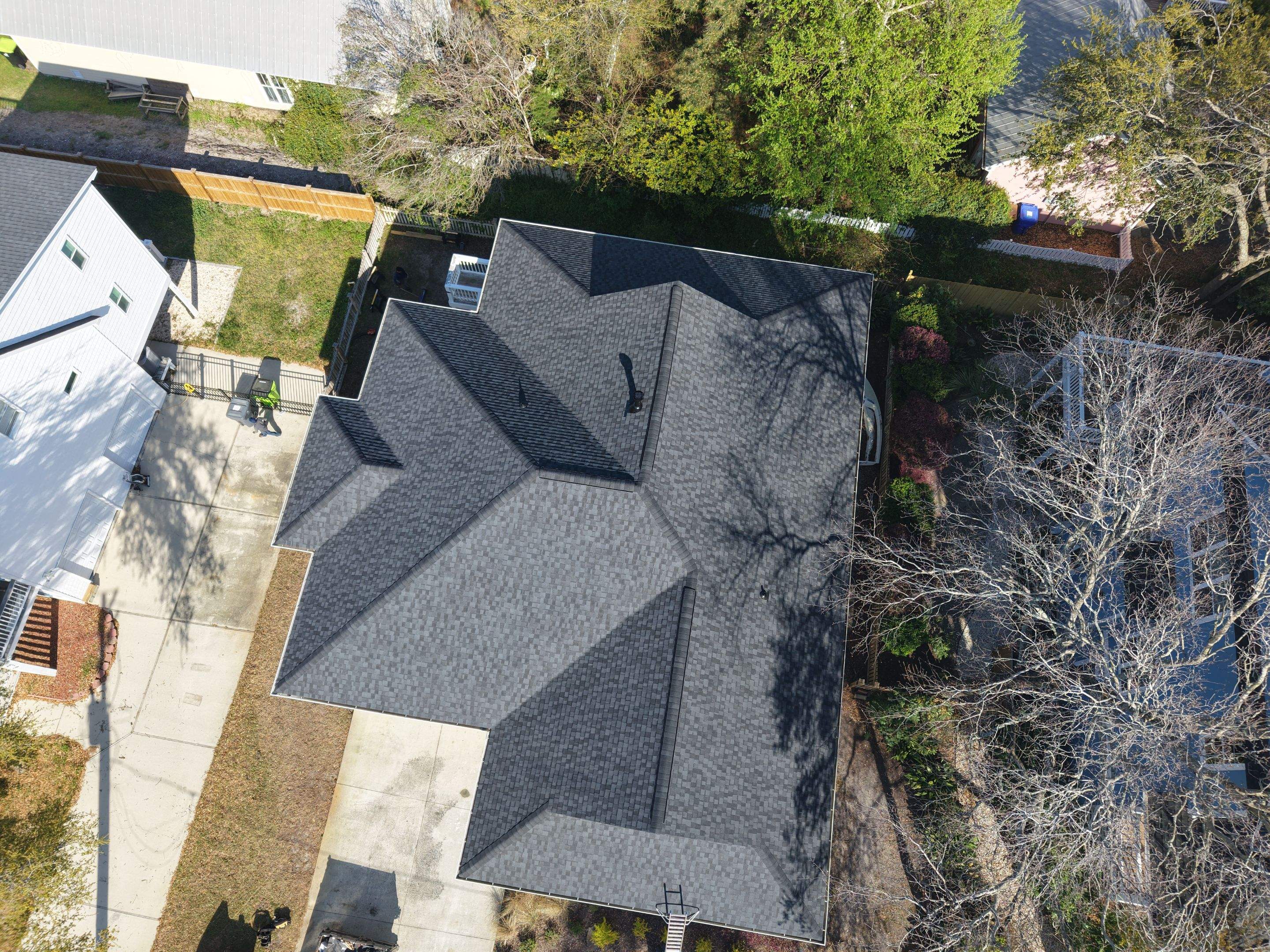 Roof Replacement (FORTIFIED Roof™ System) using CertainTeed Landmark Pro Shingles – Max Def Moire Black in Carolina Beach, NC by your trusted local roofing company near me by RGR Construction and Roofing, LLC