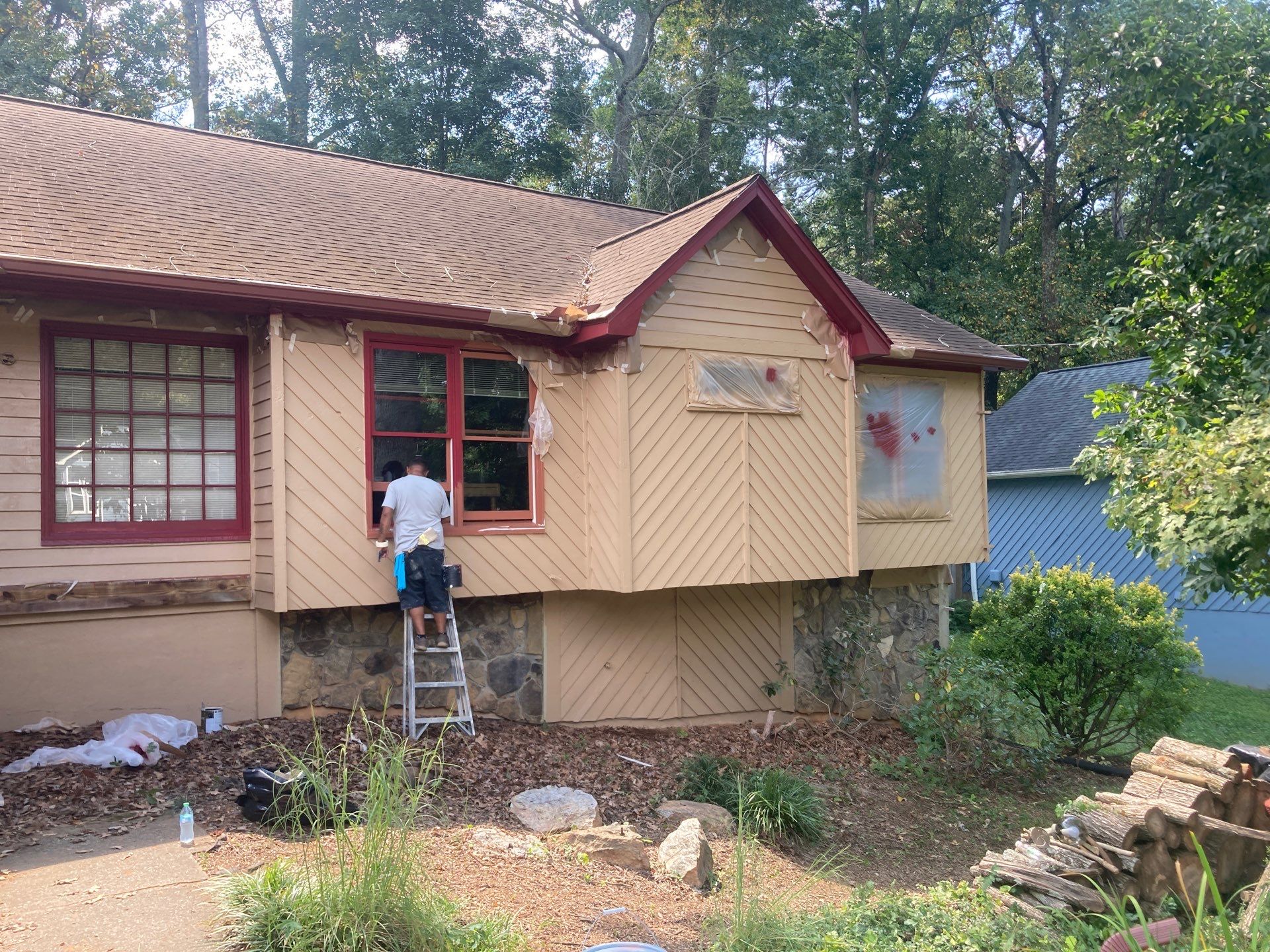 Exterior Painting and Deck Stain in Stone Mountain, GA by Nelson Exteriors