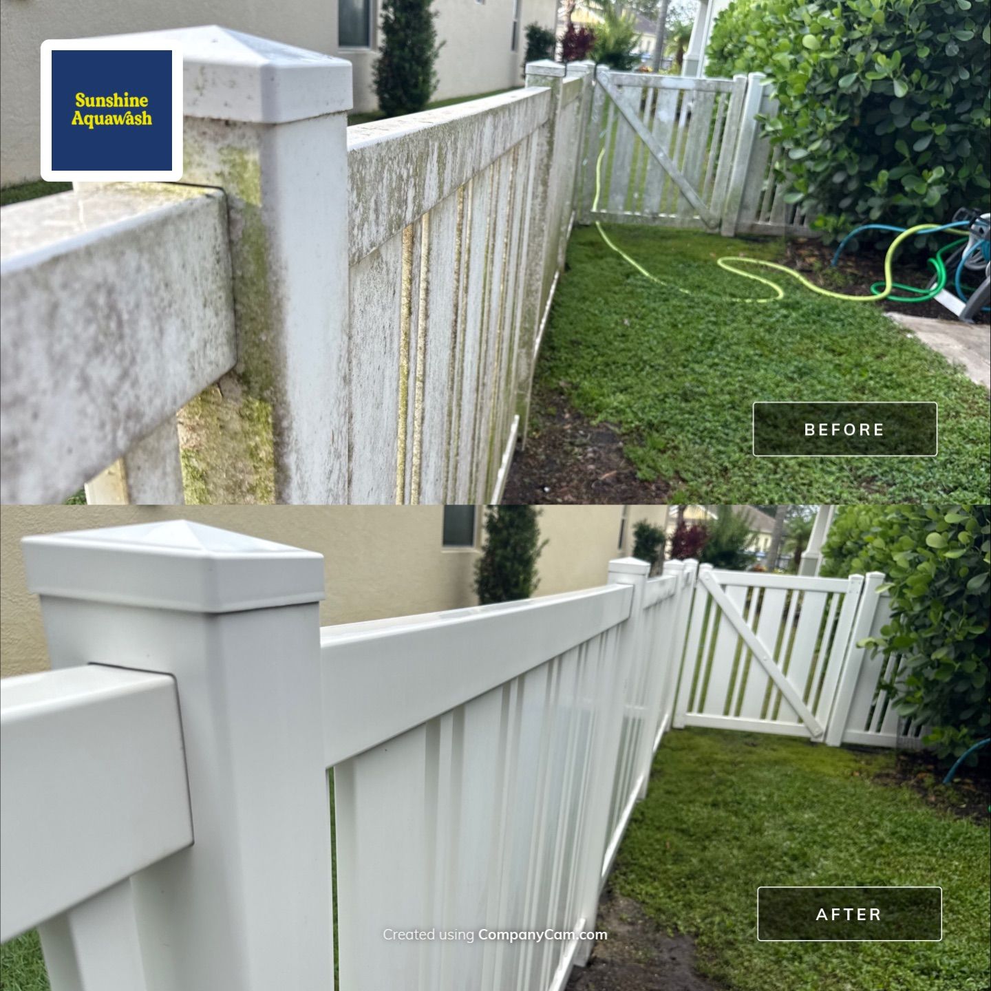 Vinyl Fence & Concrete Cleaning in Central Park at Lakewood Ranch, FL by Sunshine AquaWash