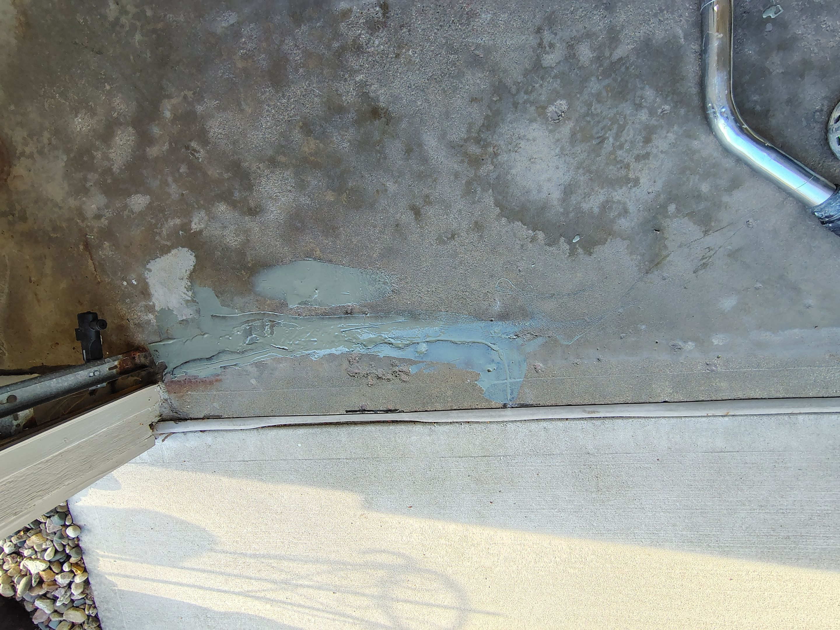 Multi-Colored Flake Epoxy Garage Floor Coating and Crack Repair by Select Painting, Coatings & Garage Cabinets