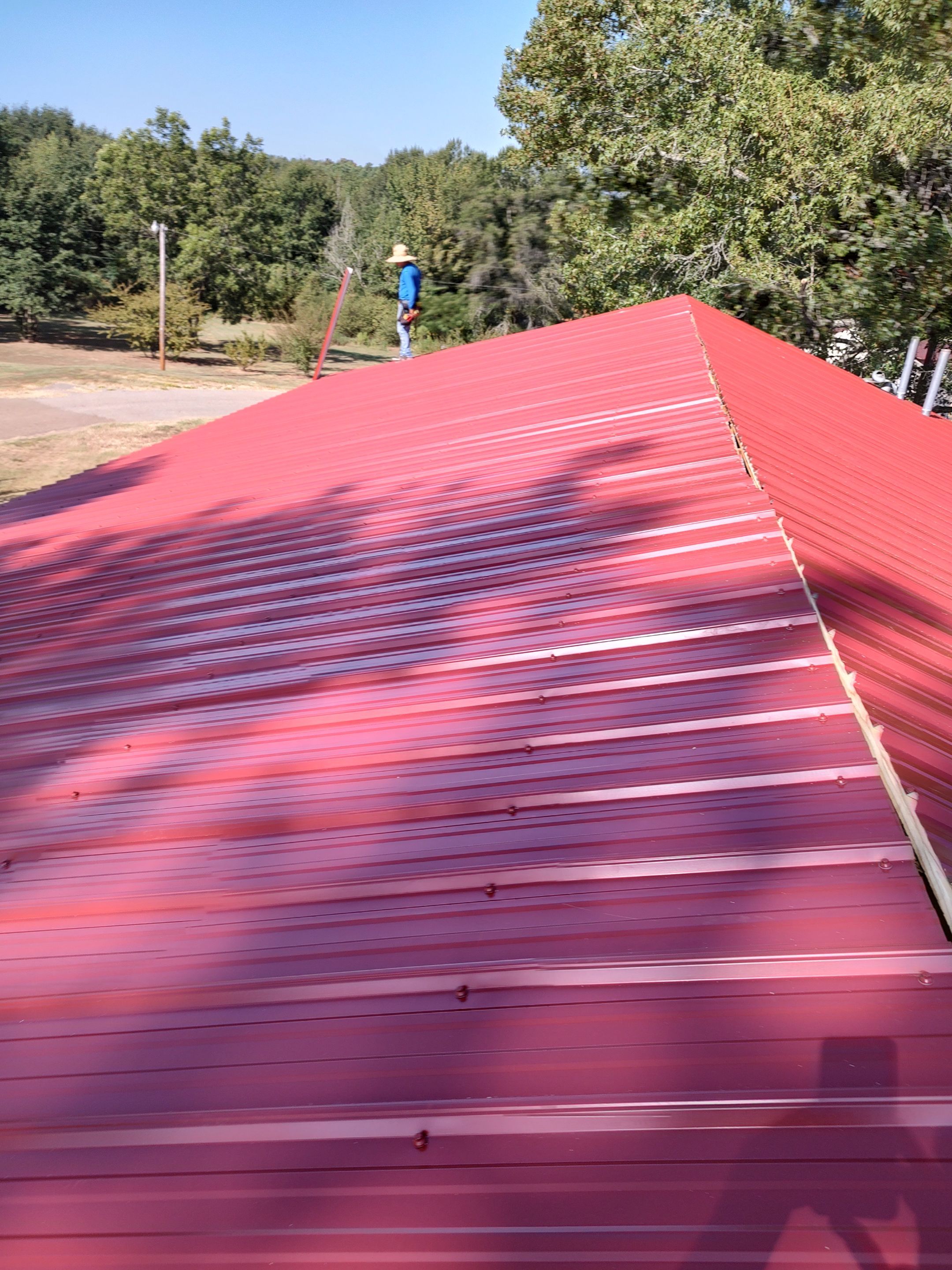 Commercial Metal Installation using Reed's Metals: 29 GA. Colored Commercial Panel by Hostetler Roofing