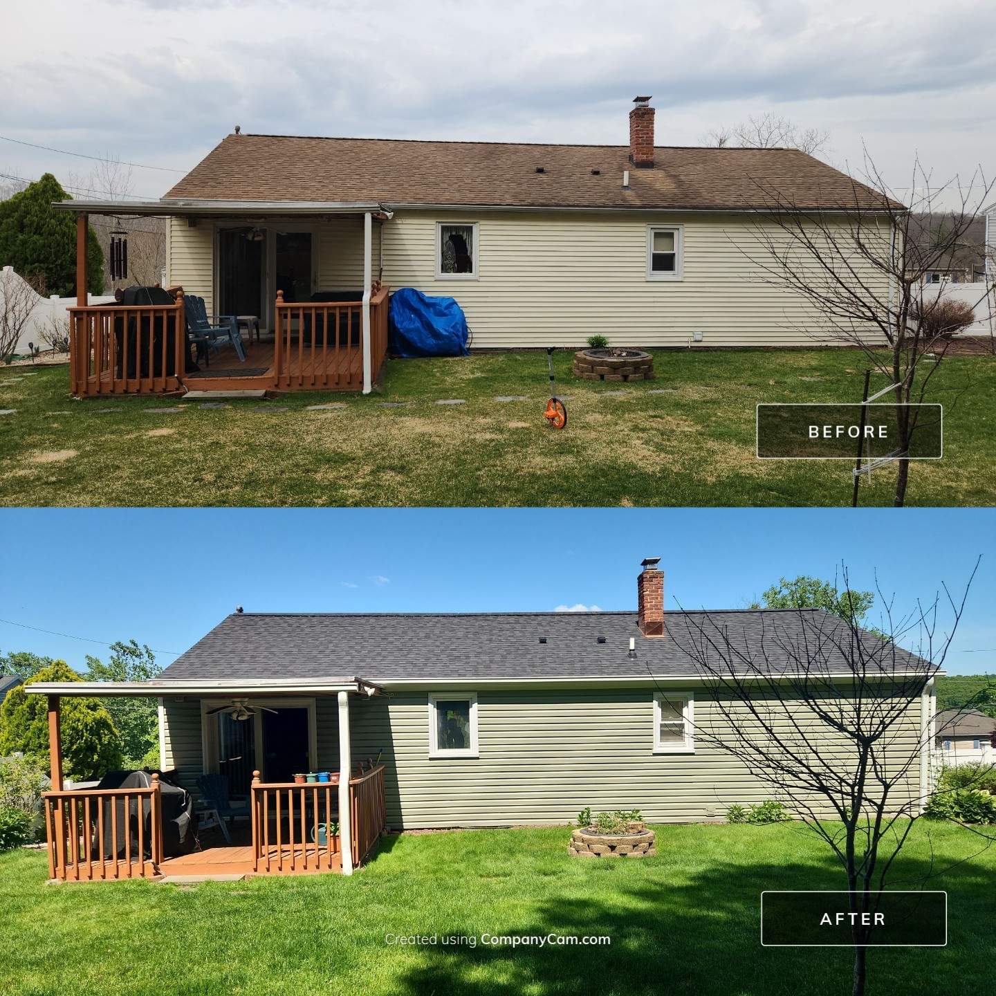 Siding Makeover with Cert. Monogram D/5 Dutchlap, Cypress & Tando Stone Sedona Bluff by DiGiorgi Roofing and Siding Inc