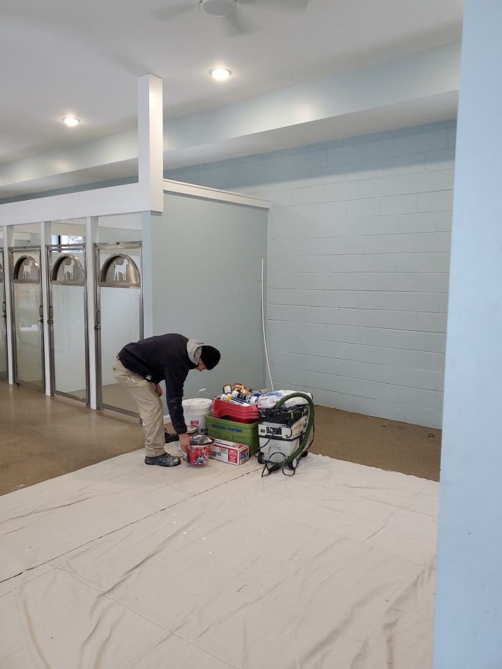 Kennel Floor Coating and Wall Painting using Penntek by Spectrum Painting, LLC