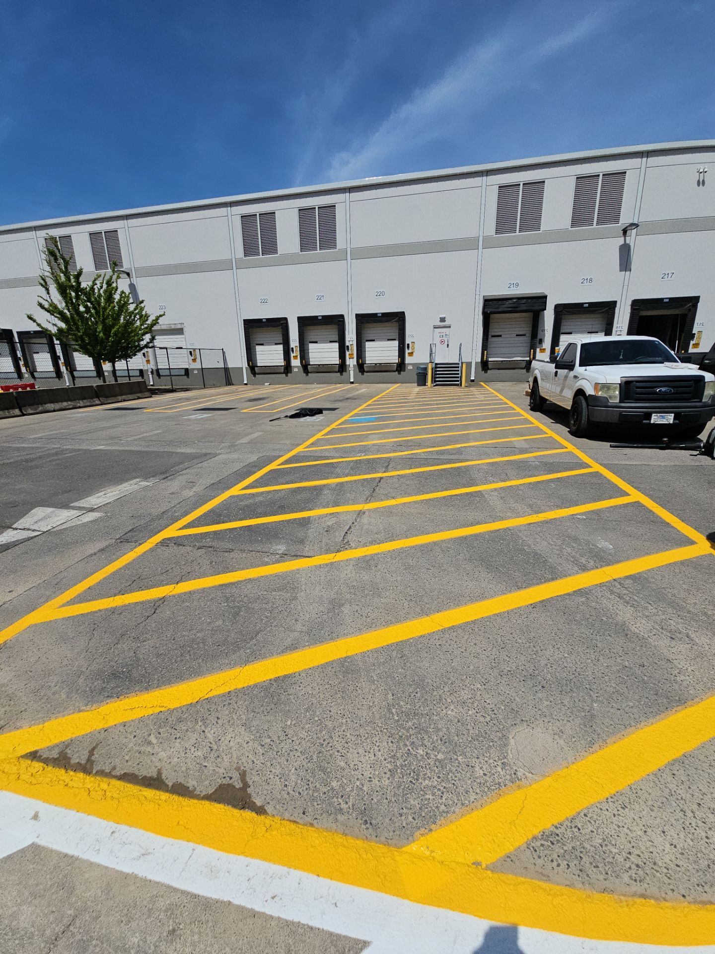 Striping Amazon Parking Lot  by Billy Weatherspoon Contractor