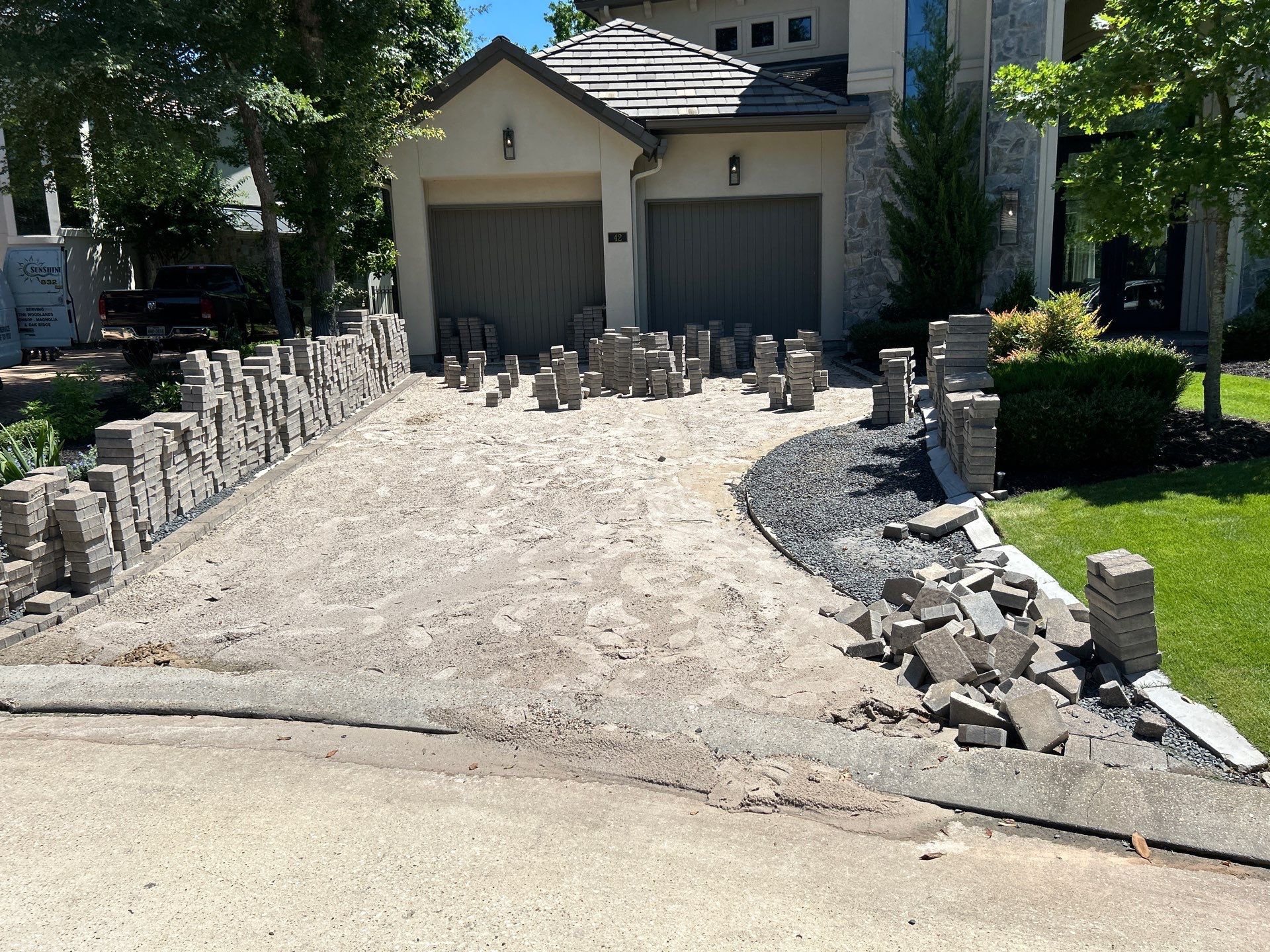 🚧 Mr. Barnes’ Driveway Makeover – Built the Right Way When Mr. Barnes reached out, his paver driveway was sinking and shifting—just two years after the house was built. The root cause? The builder skipped a stable base and didn’t plan for downspout drainage under the driveway. Without proper support, water had been slowly washing away the foundation. That’s where Alejandro and the Texas Urban Team came in to make it right. 🔹 What We Did: ✅ Demolition – Removed the unstable foundation and failing sections of the driveway. ✅ Base Rebuild – Installed a new compacted limestone and granite foundation to give the pavers long-term strength. ✅ Downspout Drainage Integration – Ran a PVC line under the driveway to carry roof runoff away, protecting the base from erosion. ✅ Paver Reinstallation – Carefully laid new pavers using Keystone-certified methods for a precise, polished finish. ✅ Sealed & Finished – Added polymeric sand to lock pavers in place and keep weeds out. 💡 The result: a solid, level, and stormwater-protected driveway that enhances curb appeal while standing up to Houston’s heavy rains. by Texas Urban Elements