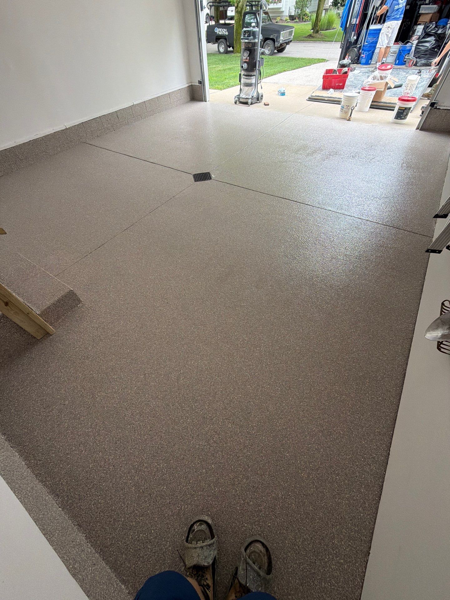 Epoxy Flake Floor Installation with Pumice Finish in Spring Lake by Gordon Painting