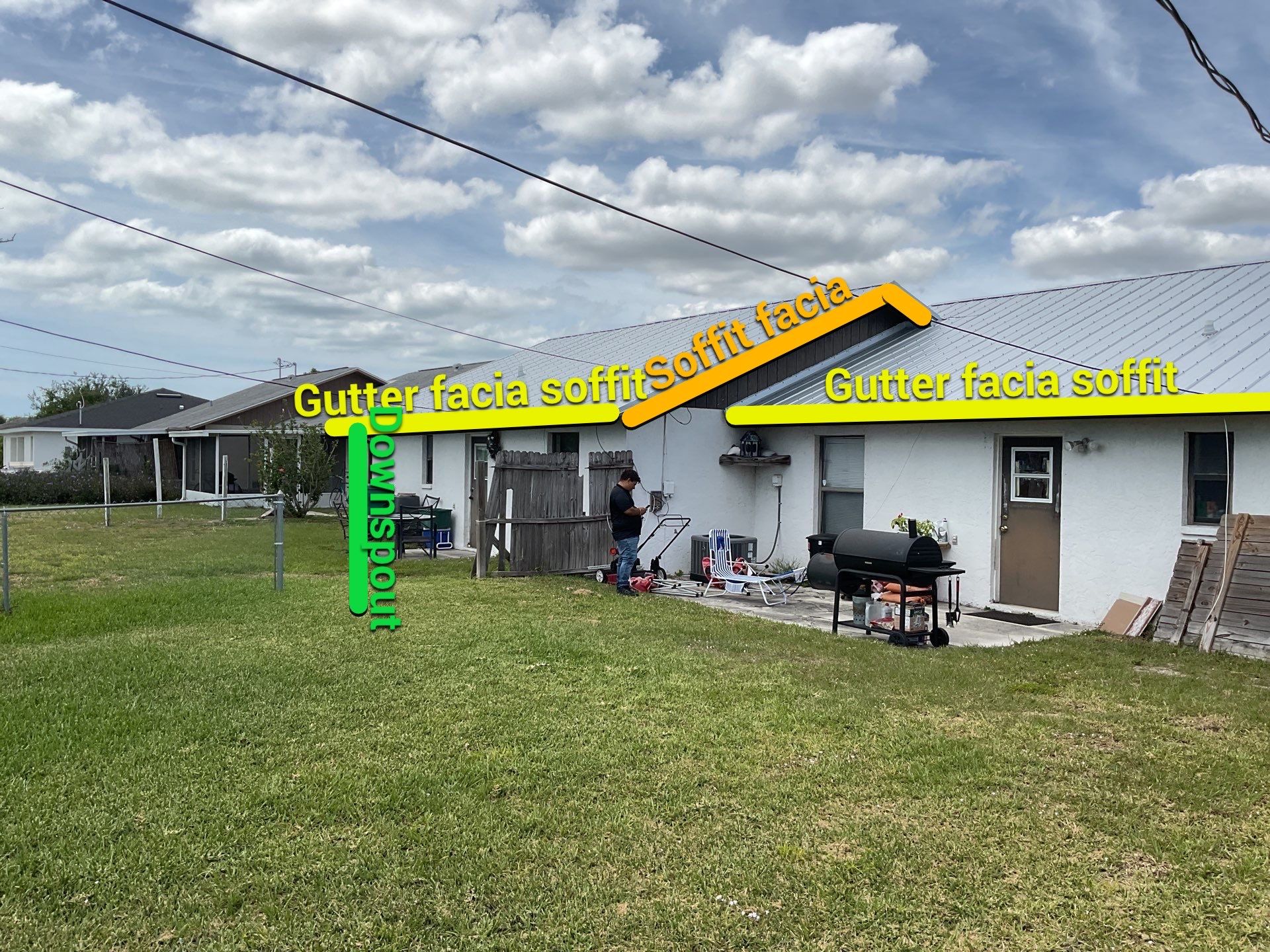 Aluminum Downspouts and Elbows in Englewood FL by Gutter Professors